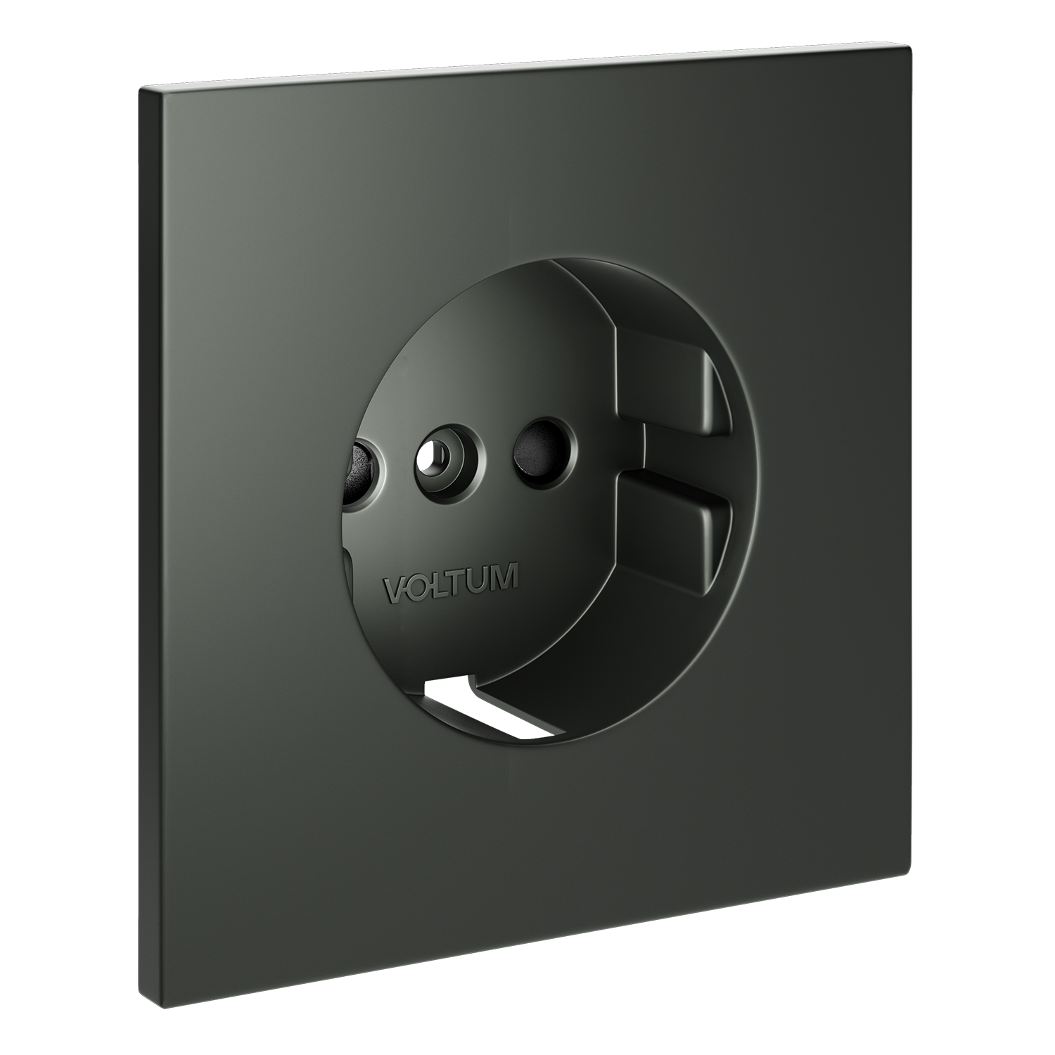 Накладка для розетки с заземлением и защитными шторками, титан Voltum S70 VLS000706, Пластик Soft touch