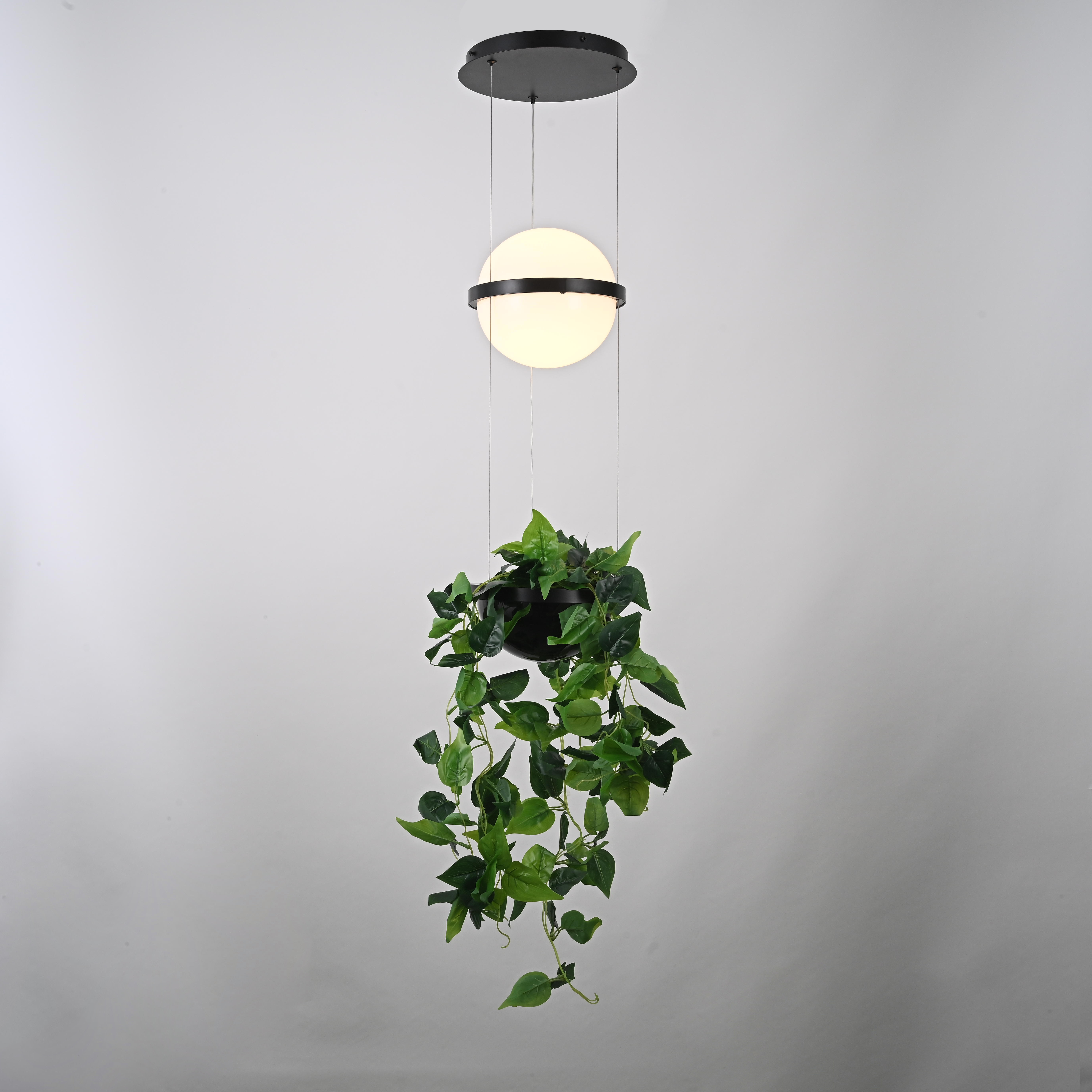 Подвесной светильник PALMA Wall lamp шар + вазон 22*22*250 см, 1*LED*9W, 3000, 4000, 6000K, ImperiumLoft 22.93727, Серый