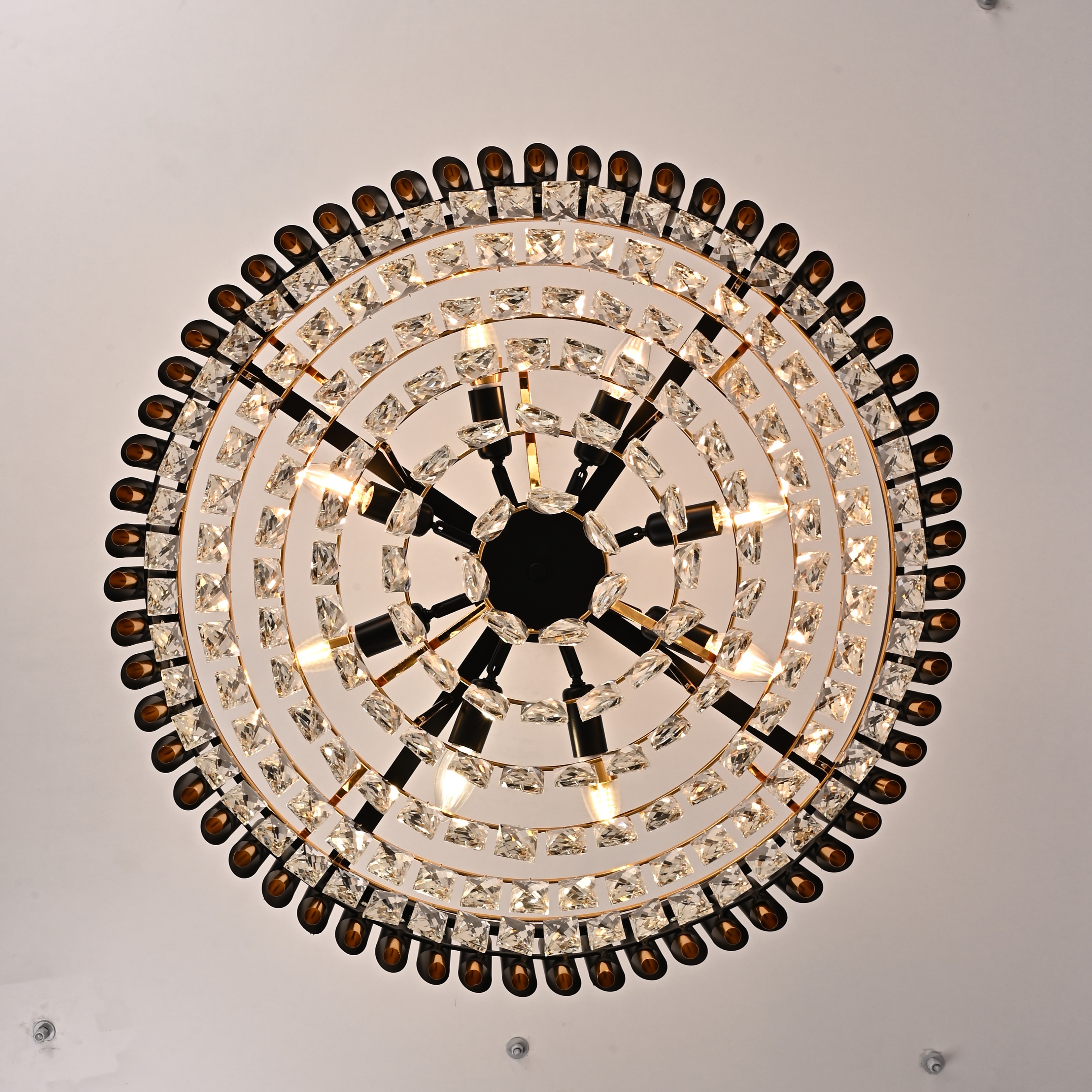 Подвесная люстра Empire Black Chandelier Crystal D 70 70*70*140 см, 8*E14*40W, ImperiumLoft 40.2862, Чёрный, Золотистый, Серебристый