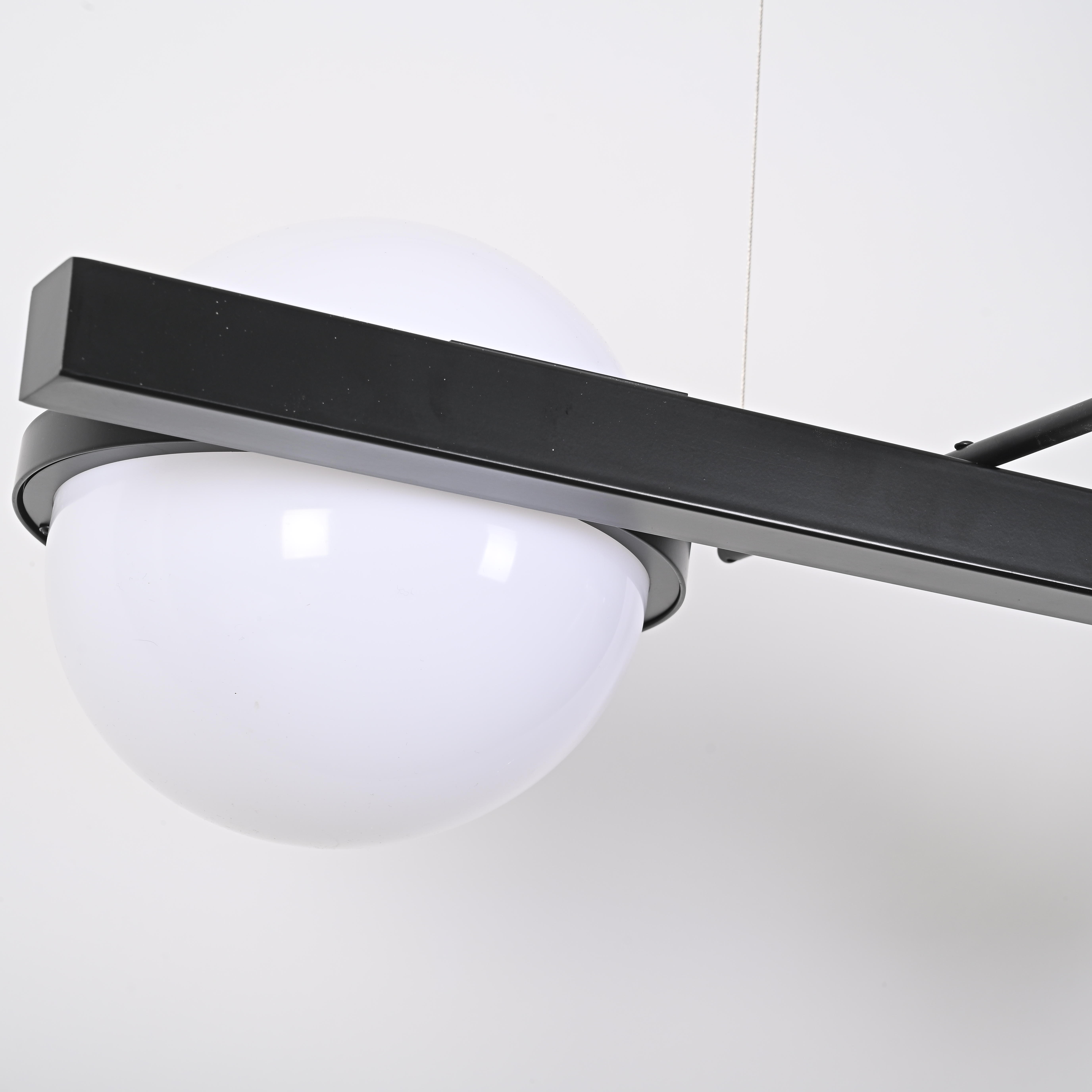 Реечный подвесной светильник PALMA Wall lamp 2 шара + 1 вазон горизонтальная 150*48*47 см, 3*LED*10, 2W, 3000, 4000, 5000K, ImperiumLoft 22.93726, Серый