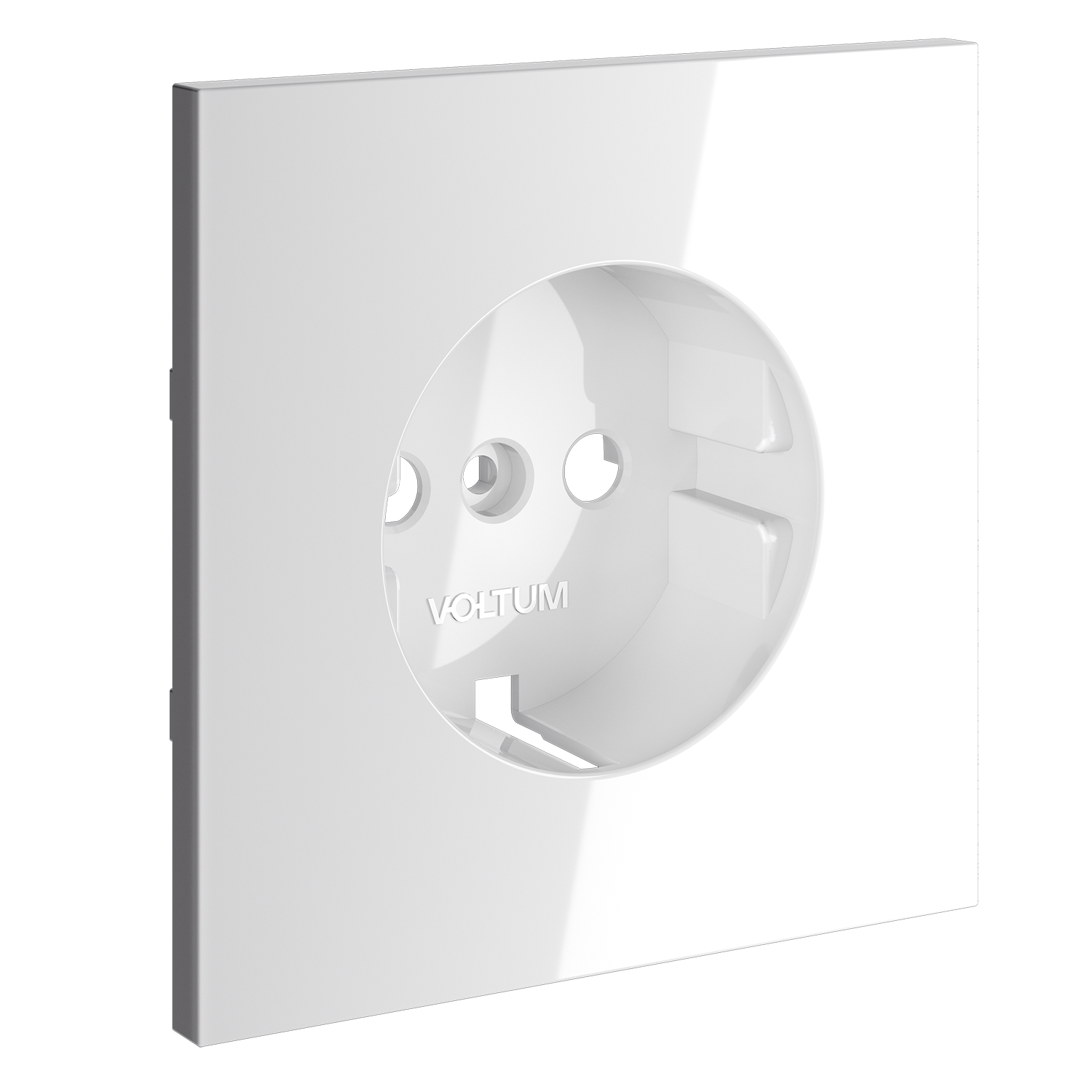 Накладка для розетки с заземлением, белый глянцевый Voltum S70 VLS000601, Пластик глянцевая