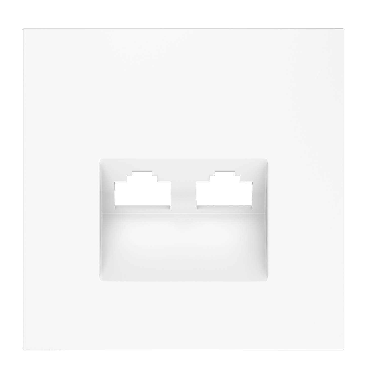 Накладка для розетки компьютерной двойной RJ45+RJ45 кат.6, белый матовый Voltum S70 VLS001402, Пластик Soft touch