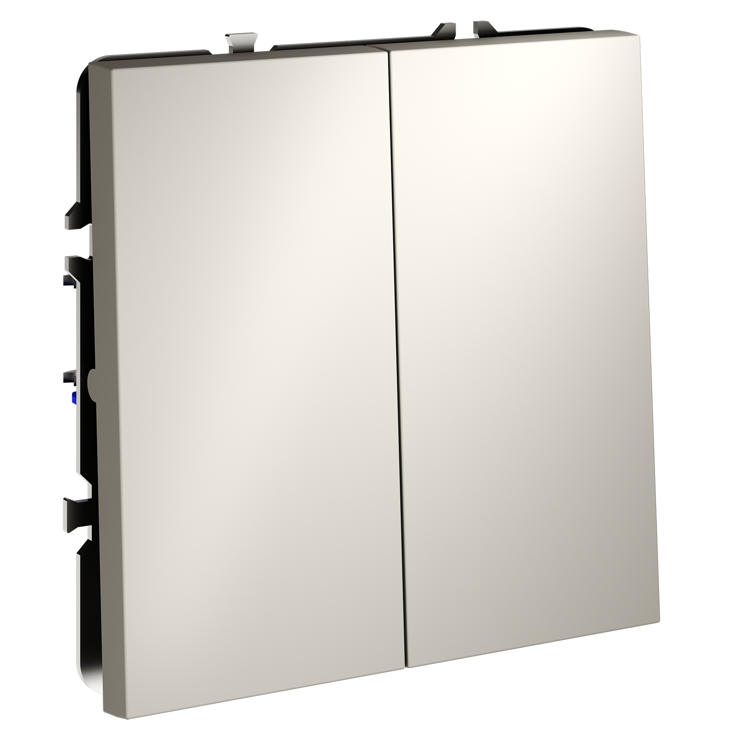 Перекрестный переключатель встраиваемый двухклавишный 10А, кашемир Voltum S70 VLS020503, Пластик Soft touch