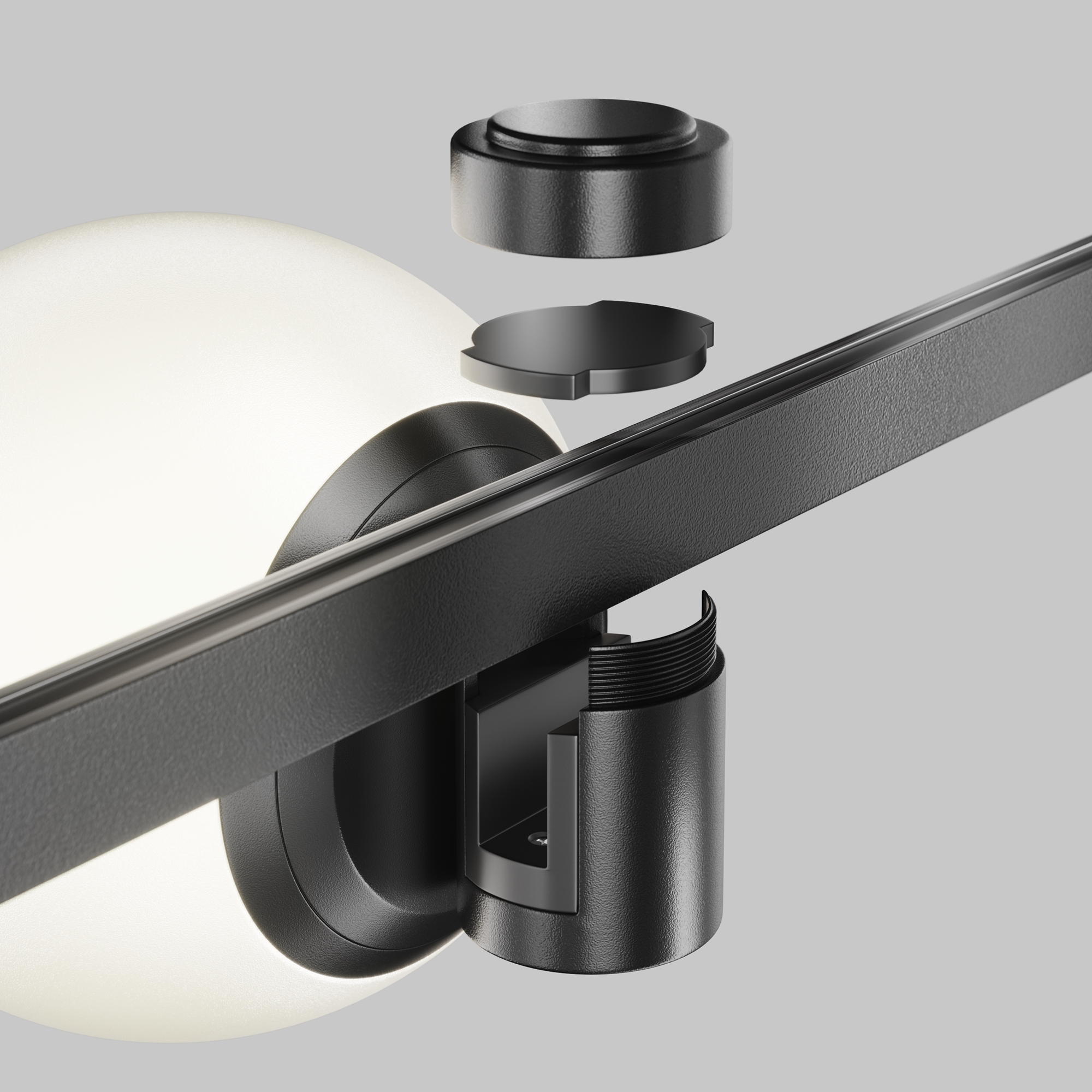 Трековый светильник 12,4*10*-10 см, *LED*5W, 4000K, Maytoni Technical Luna TR229-1-5W4K-B, Черный