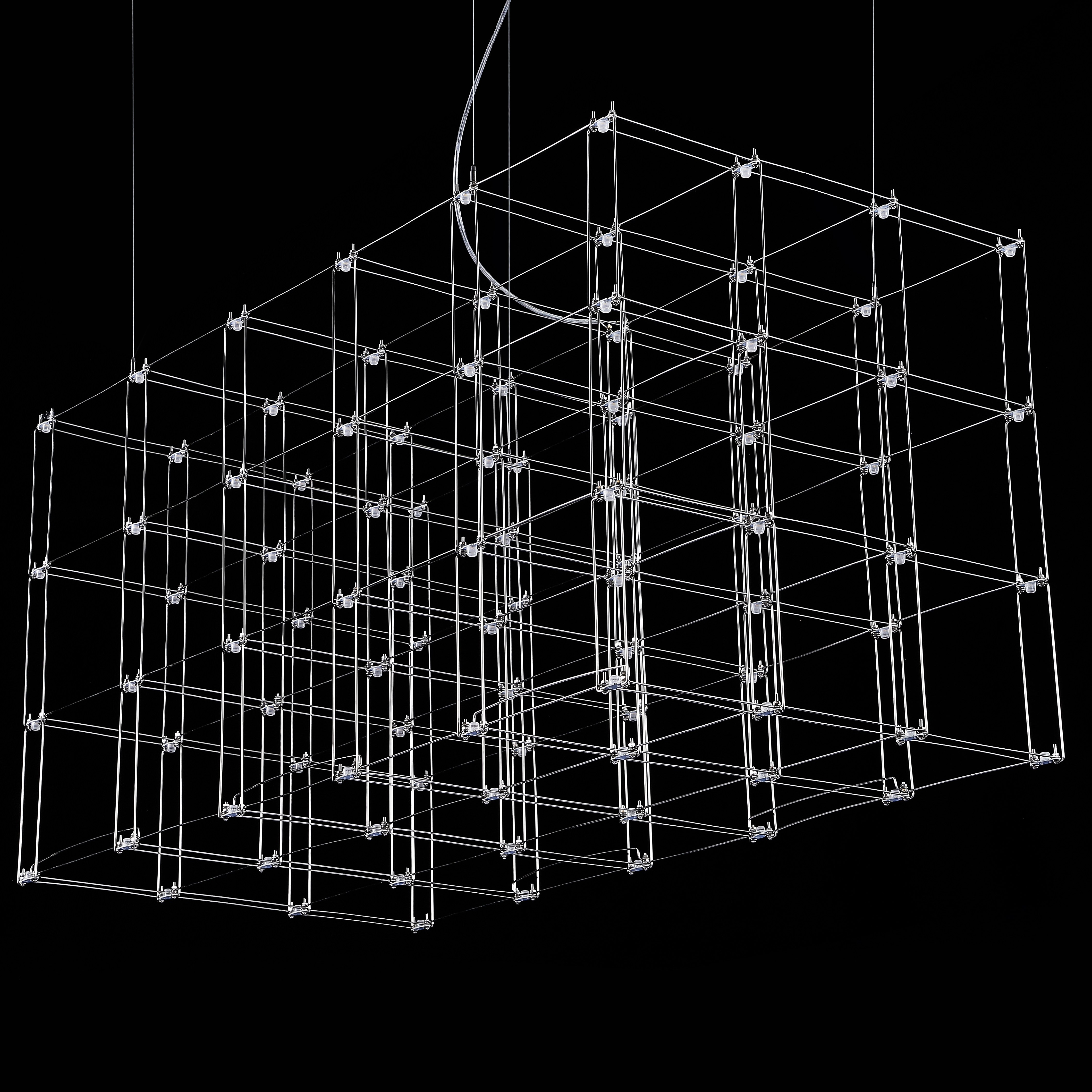 Подвесная люстра Quasar Cosmos Square LED pendant light 120/60/60 120*60*60 см, 96*LED*1W, ImperiumLoft 40.2440, Серебристый
