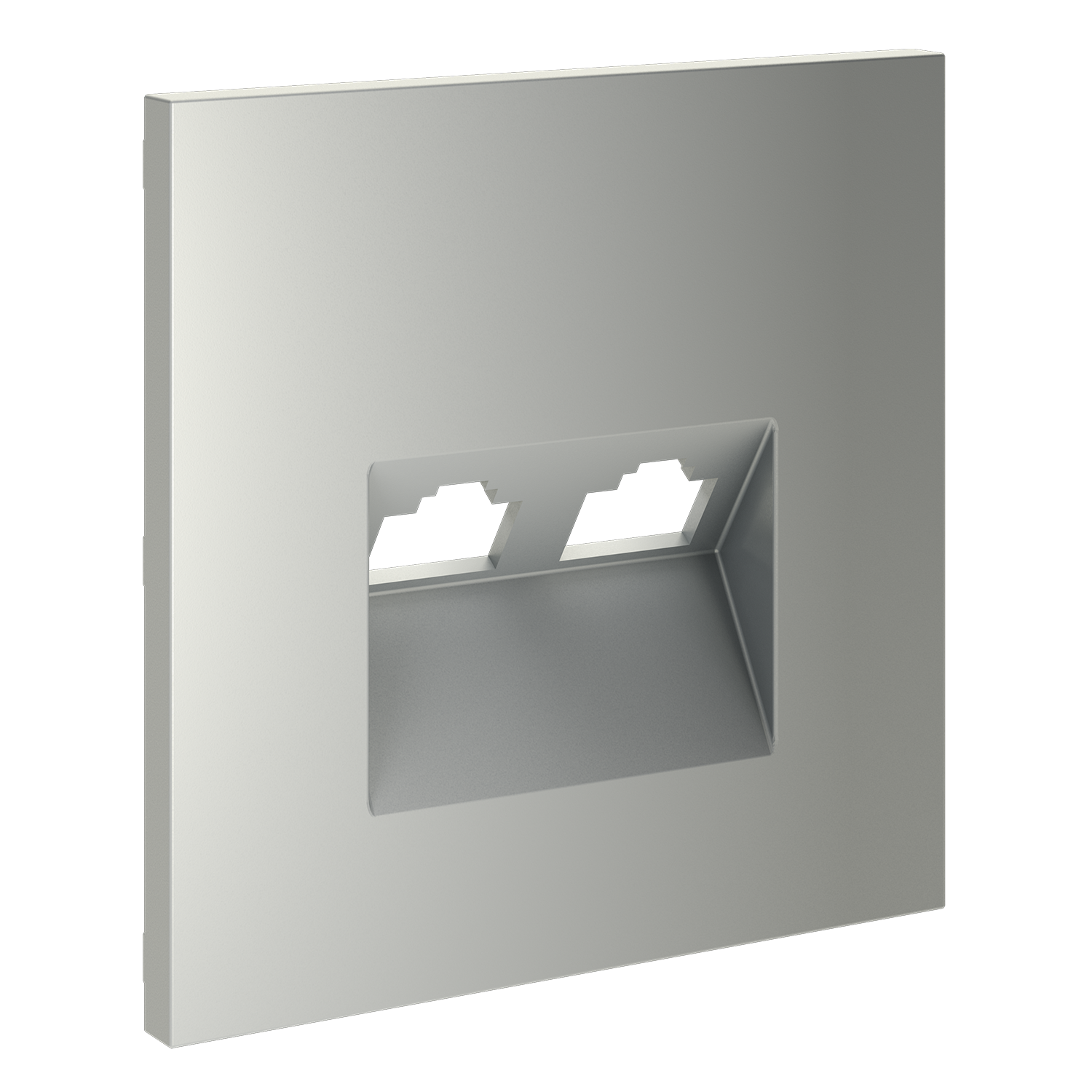 Накладка для розетки компьютерной двойной RJ45+RJ45 кат.6, сталь Voltum S70 VLS001405, Пластик Soft touch