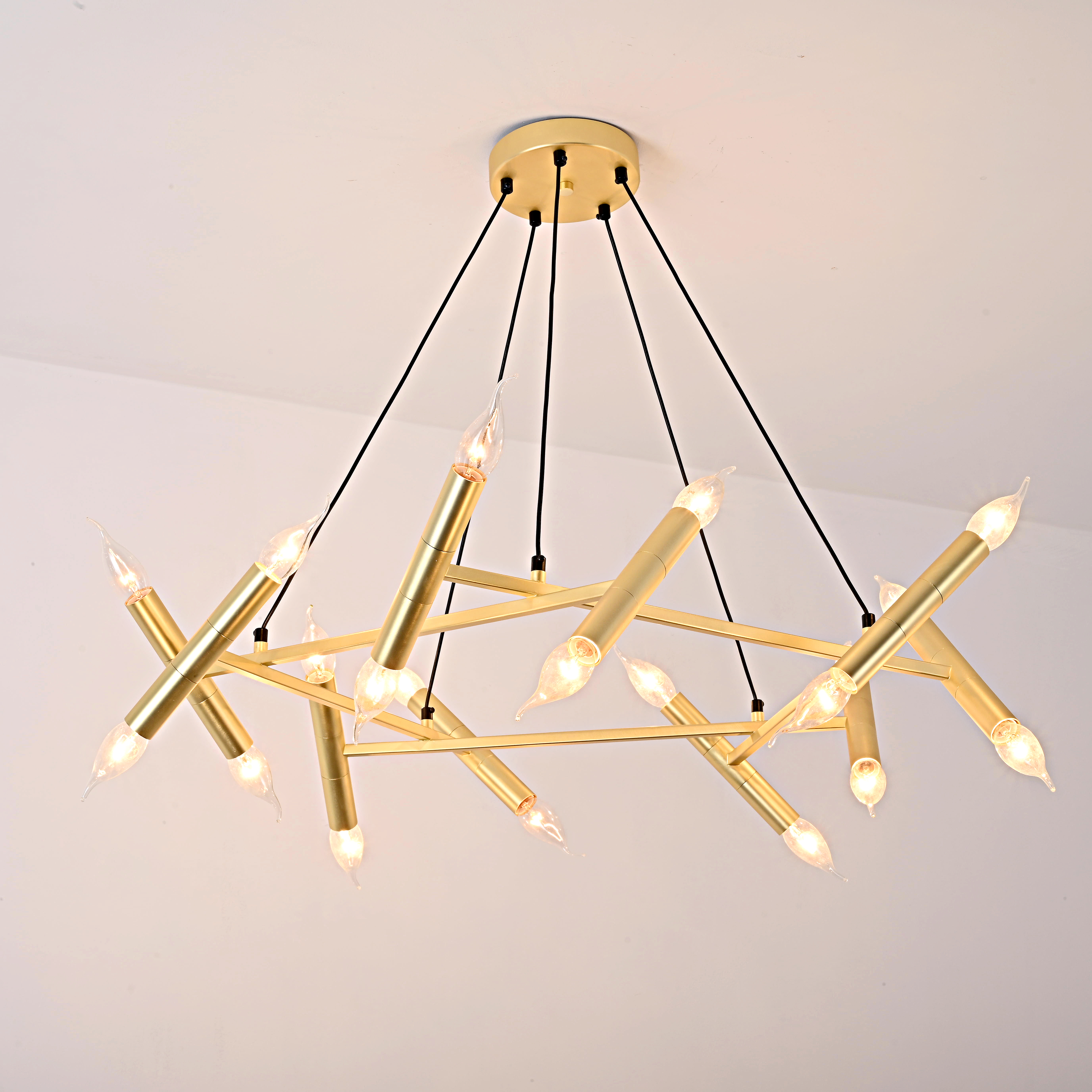 Подвесная люстра JONATHAN BROWNING Le Pentagone Chandelier 20 Light 80*80*20 см, 20*E14*40W, ImperiumLoft 40.2364, Латунь
