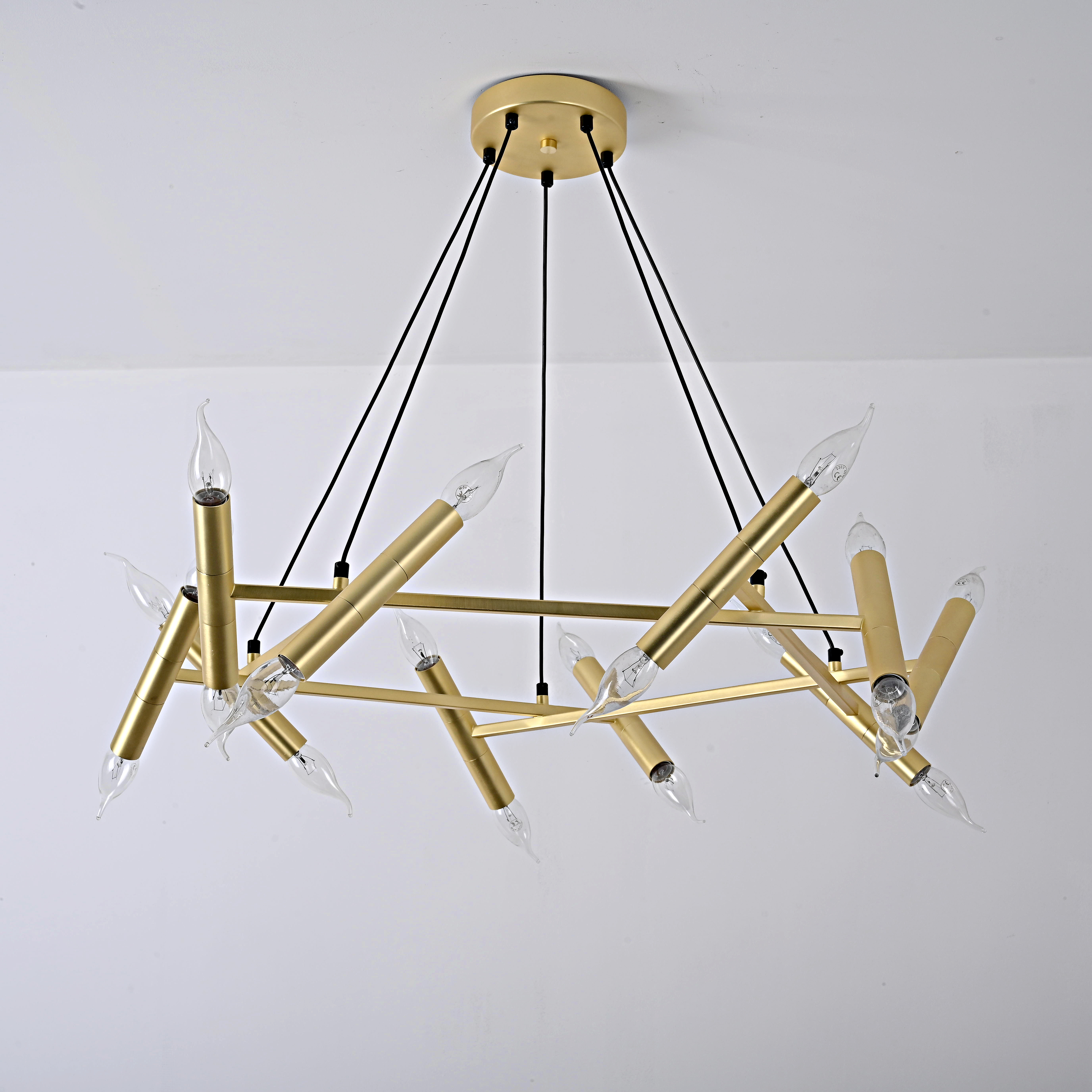Подвесная люстра JONATHAN BROWNING Le Pentagone Chandelier 20 Light 80*80*20 см, 20*E14*40W, ImperiumLoft 40.2364, Латунь