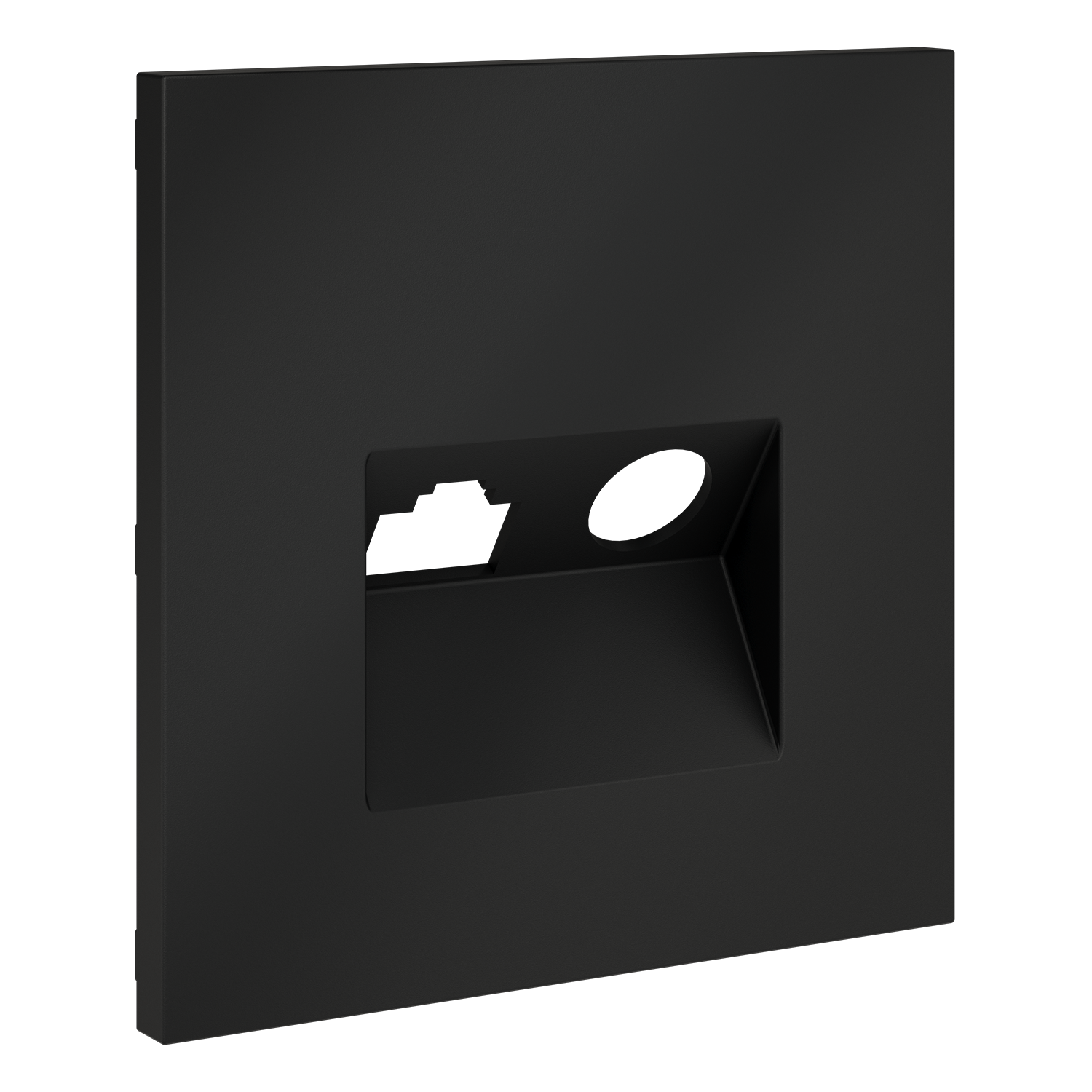 Накладка для розетки TV+RJ45 кат. 6, графит Voltum S70 VLS002707, Пластик Soft touch