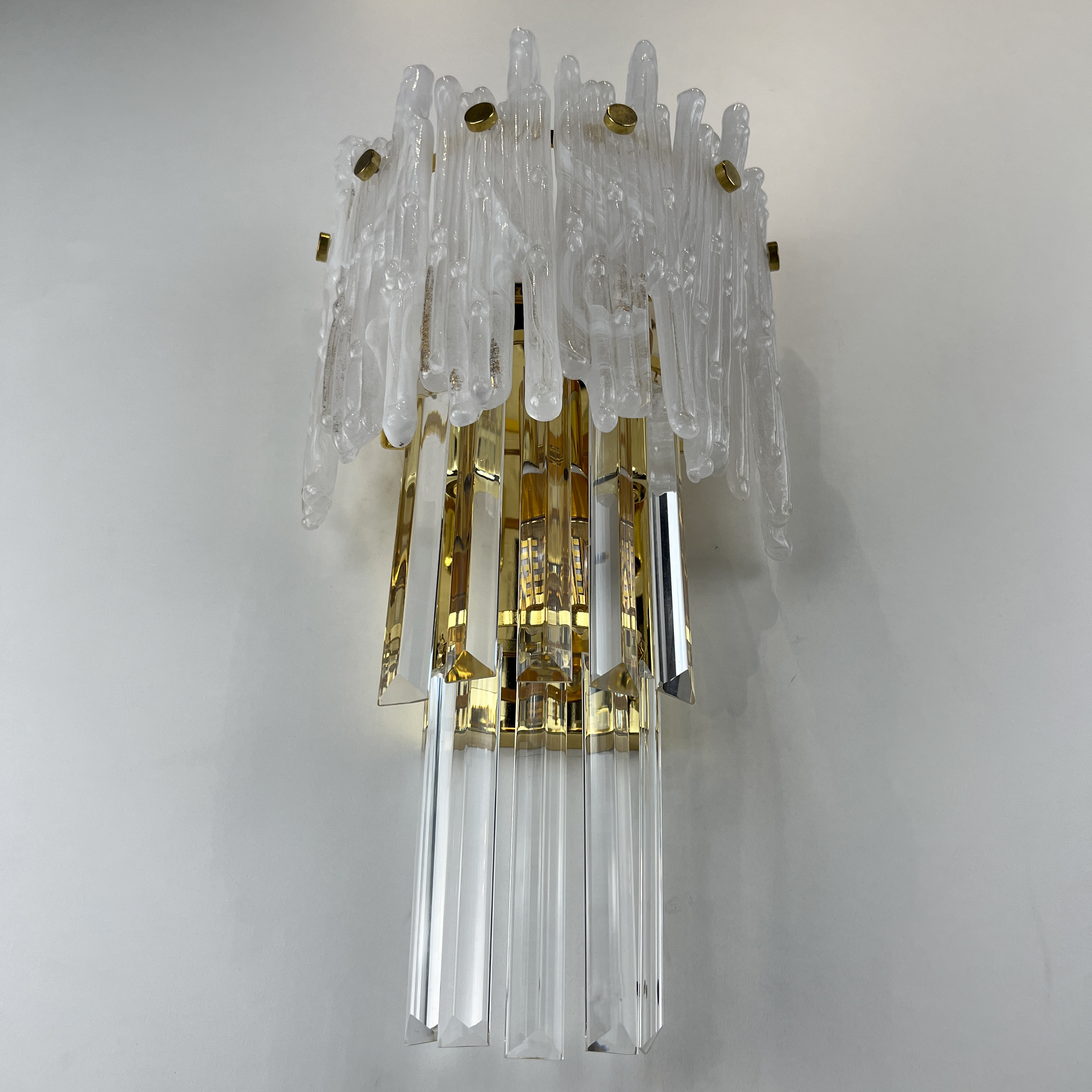 Бра Murano Glass ICE 25*25*45 см, 3*E14*40W, ImperiumLoft 44.726-0, Золотистый