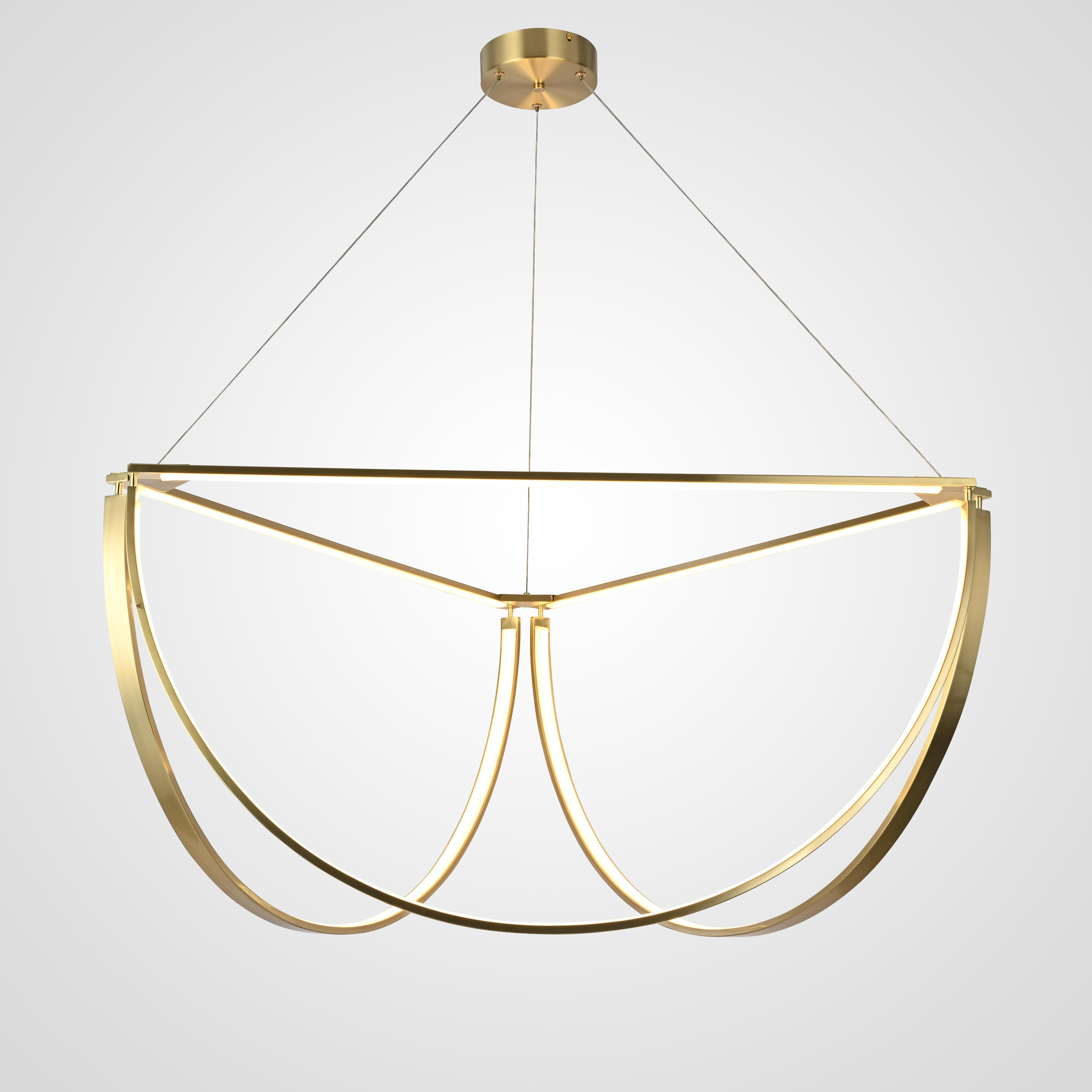 Подвесной светильник SOLANA LIGHT 3 Gold 91*91*51 см, 3*LED*46W, 3000, 4000, 5000K, ImperiumLoft solana-light01, Золотистый