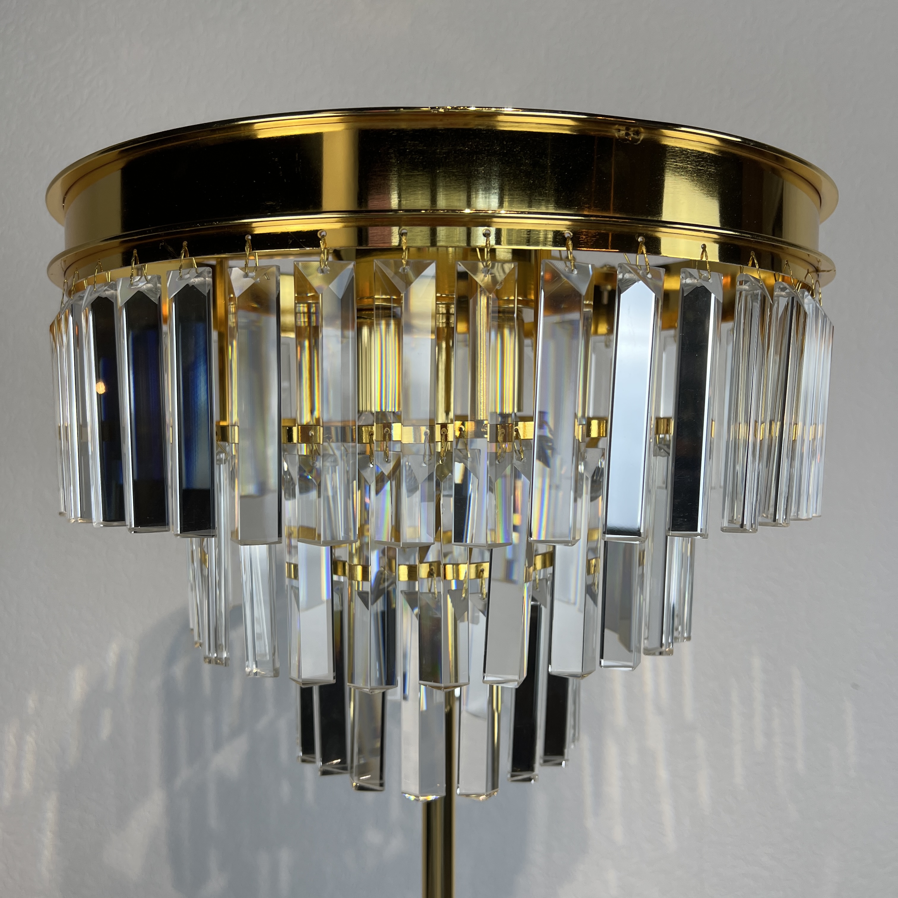 Торшер RH 1920S Odeon Clear Glass Floor Lamp GOLD 50*50*50 см, 4*E14*40W, ImperiumLoft 241415-22, Золотистый, Чёрный
