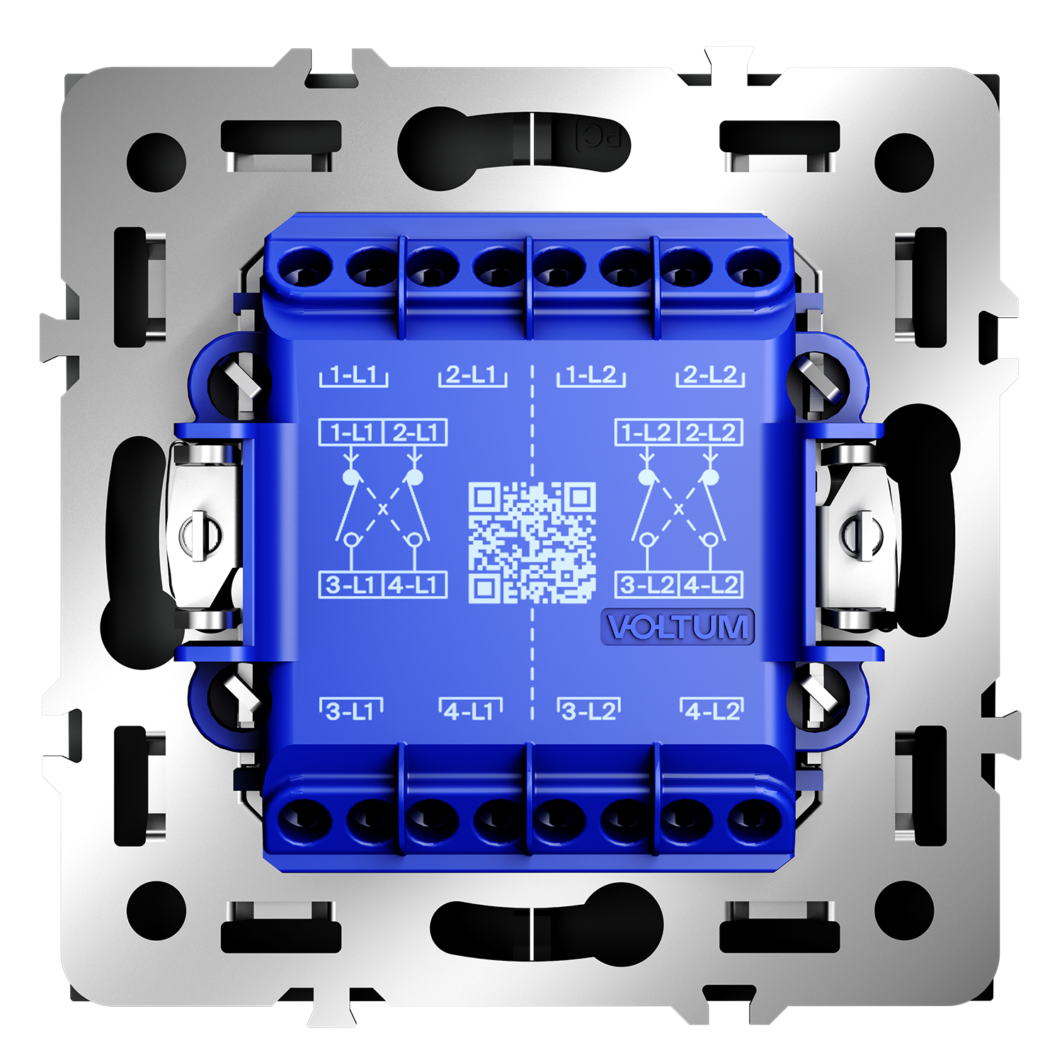 Перекрестный переключатель встраиваемый двухклавишный 10А, черный матовый Voltum S70 VLS020508, Пластик Soft touch