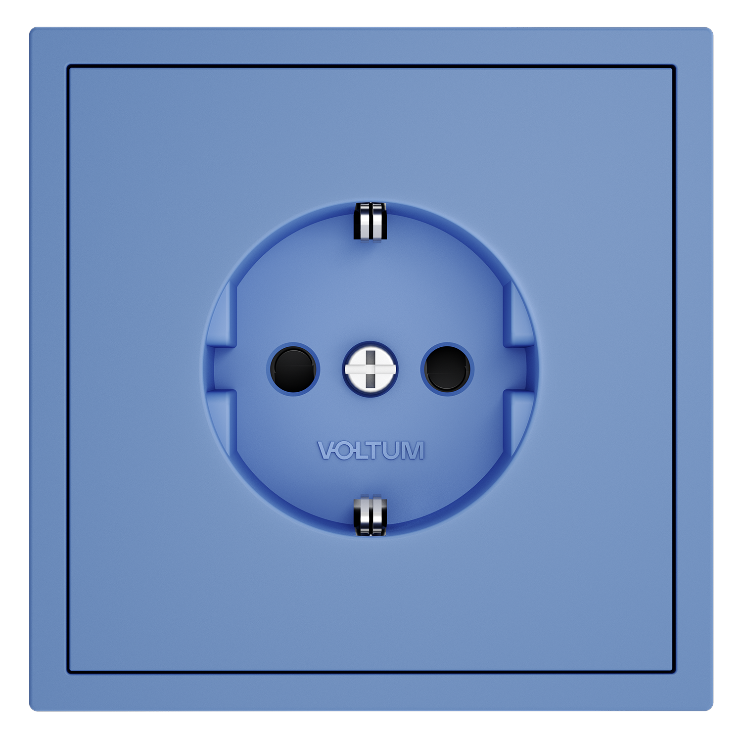 Накладка для розетки с заземлением и защитными шторками, S70, деним Voltum VLS000715