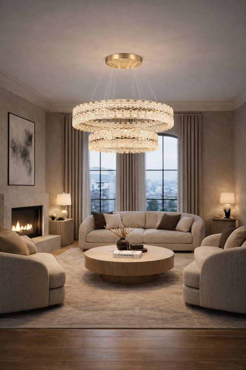 Люстра *60*13 см, LED*75W, 3000-6000K, Modelux  ML.8185.600.400 GD, Золото