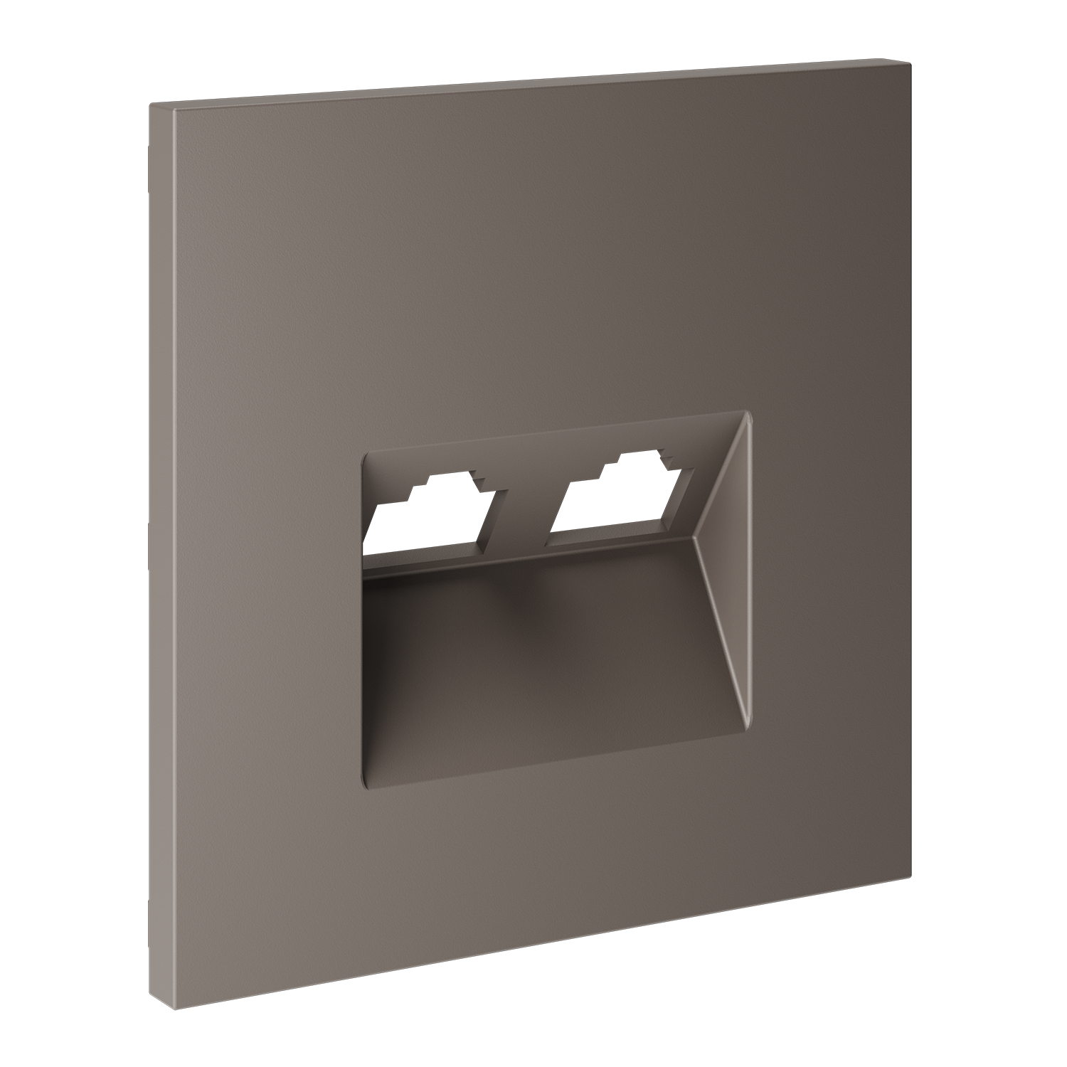 Накладка для розетки компьютерной двойной RJ45+RJ45 кат.6, S70, капучино Voltum VLS001414