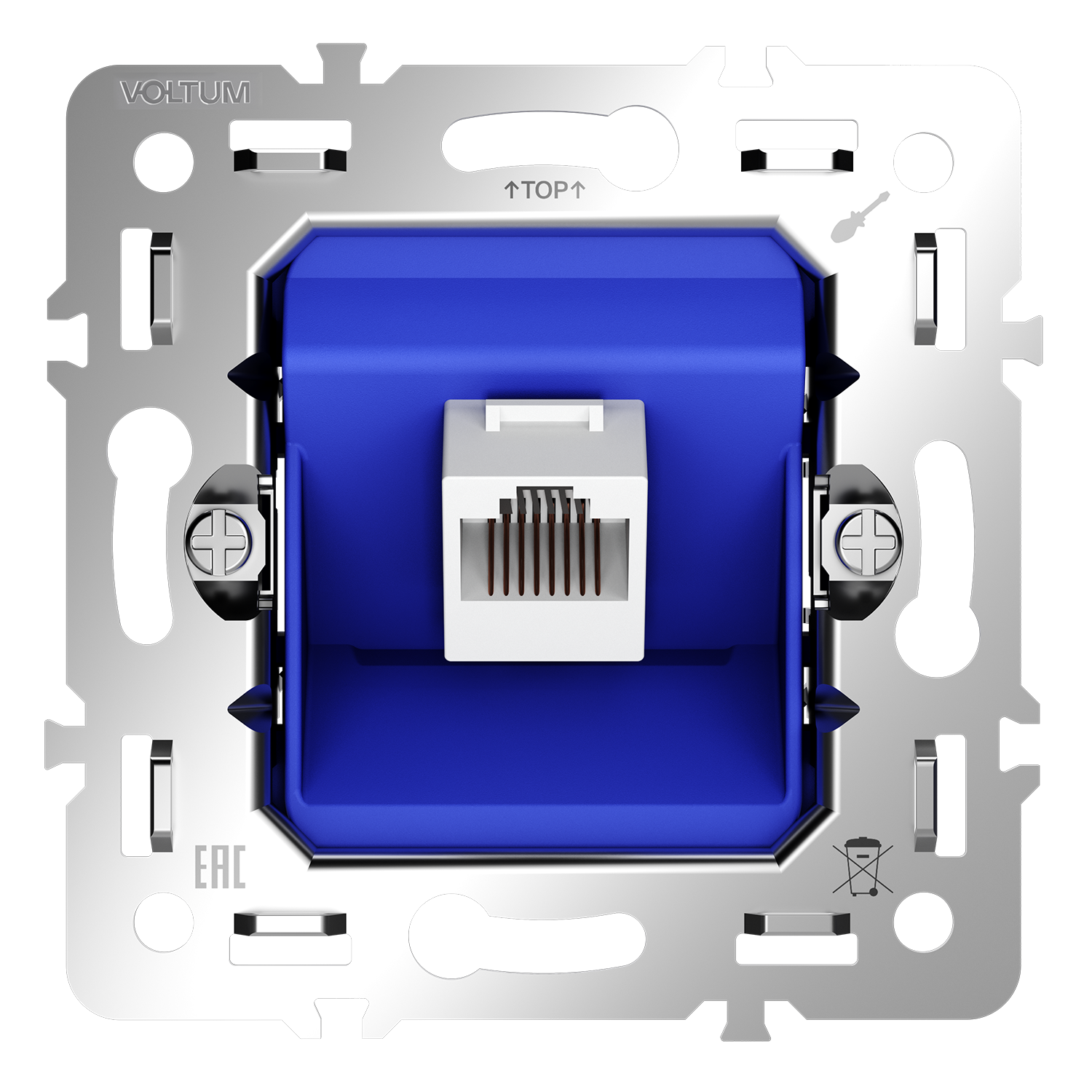 Механизм розетки компьютерной RJ45 кат.6, S70 Voltum S70 VLS0601M, Металл
