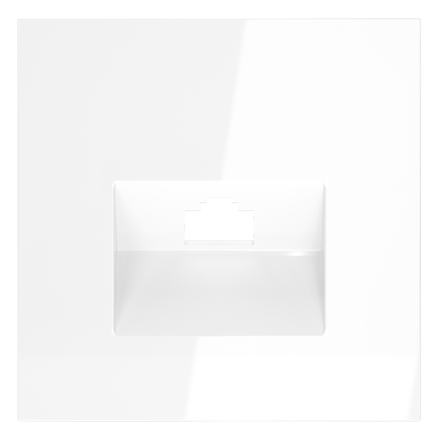 Накладка для розетки компьютерной RJ45 кат.6, белый глянцевый Voltum S70 VLS001301, Пластик глянцевая