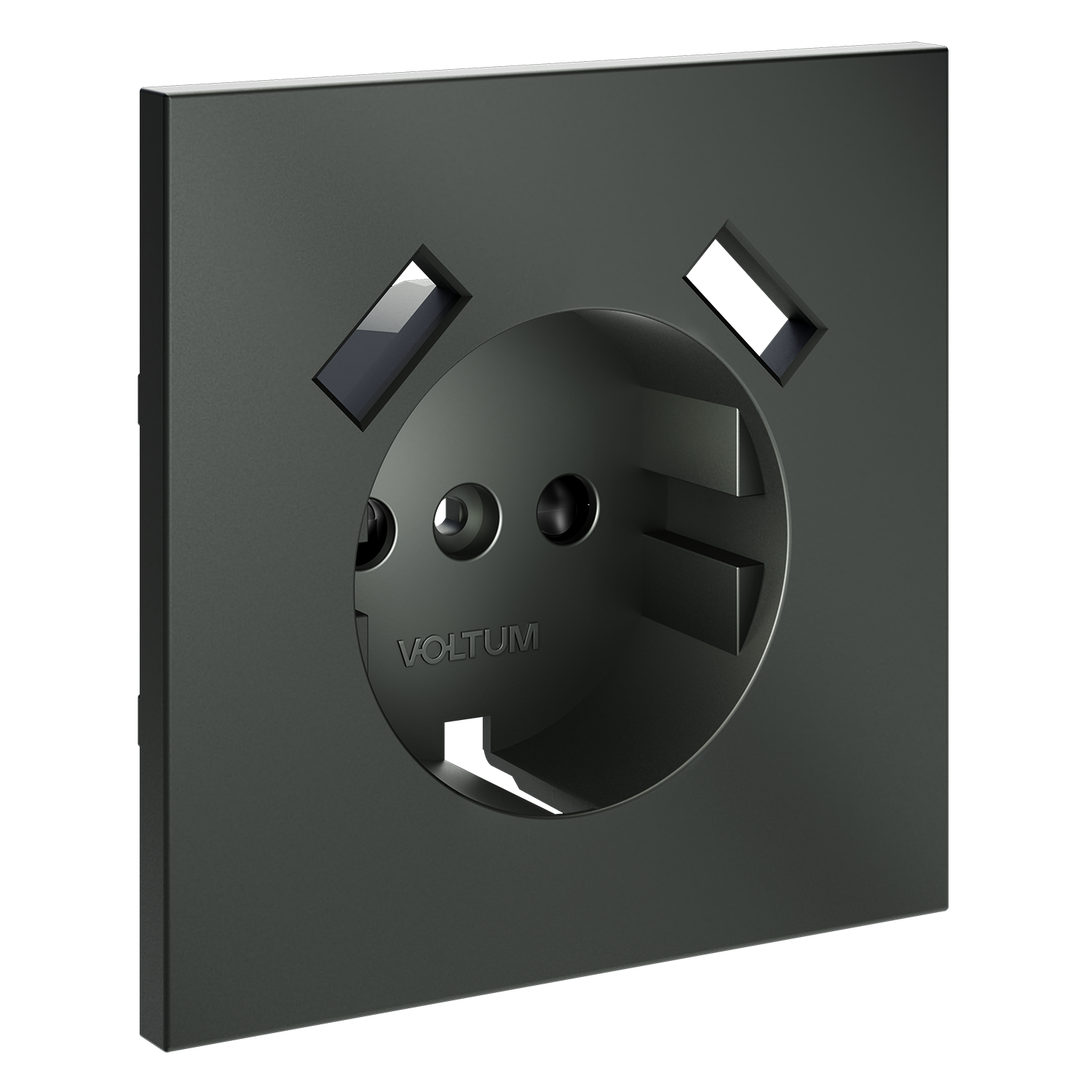 Накладка для розетки с заземлением и защитными шторками, с USB A+A, титан Voltum S70 VLS000906, Пластик Soft touch