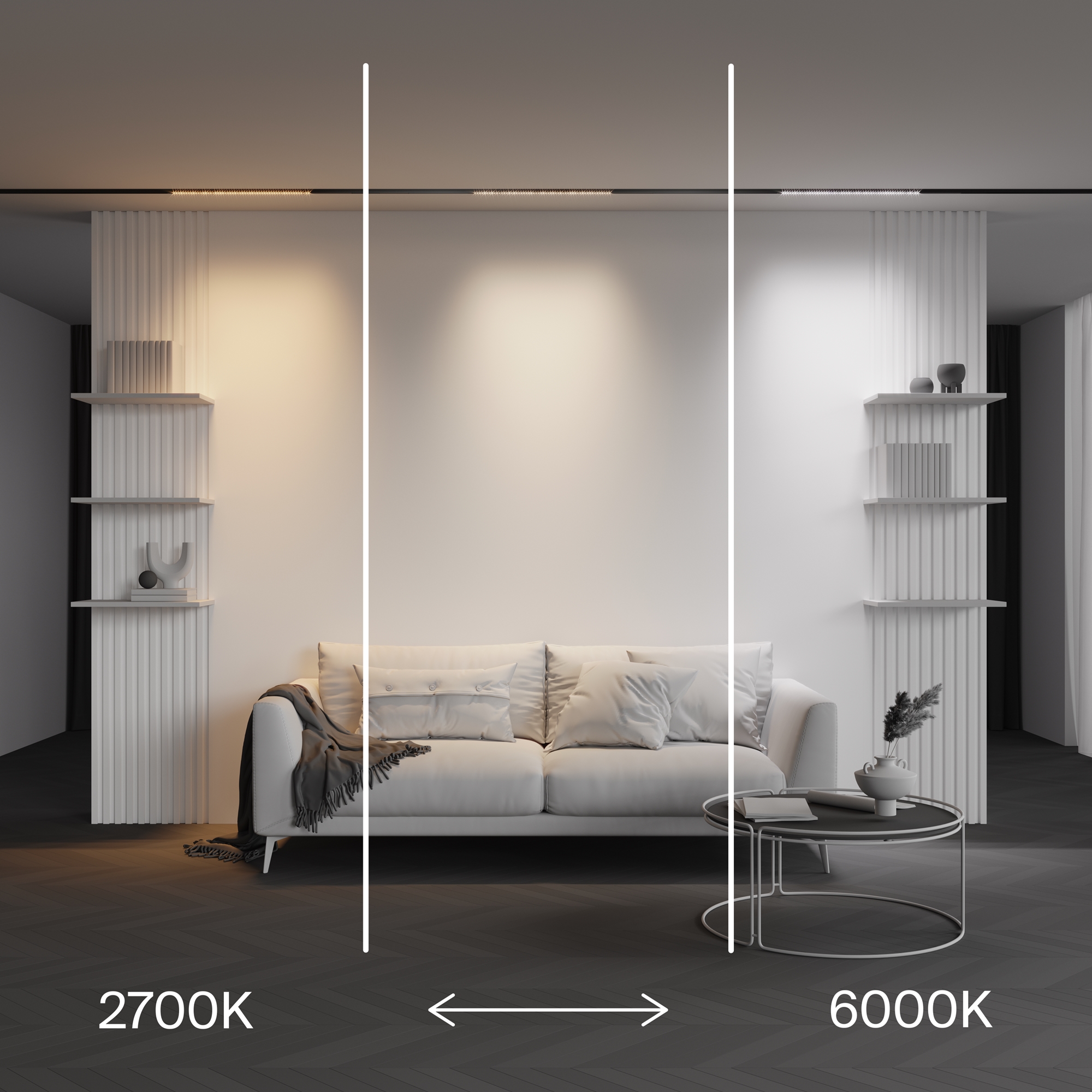 Трековый светильник Points Exility X 2700-6000K 12Вт 40° Dim Smart Zigbee 47*1*-1 см, *LED*12W, K, Maytoni Technical  TR241-4-12WTW-DSZ-B, Черный