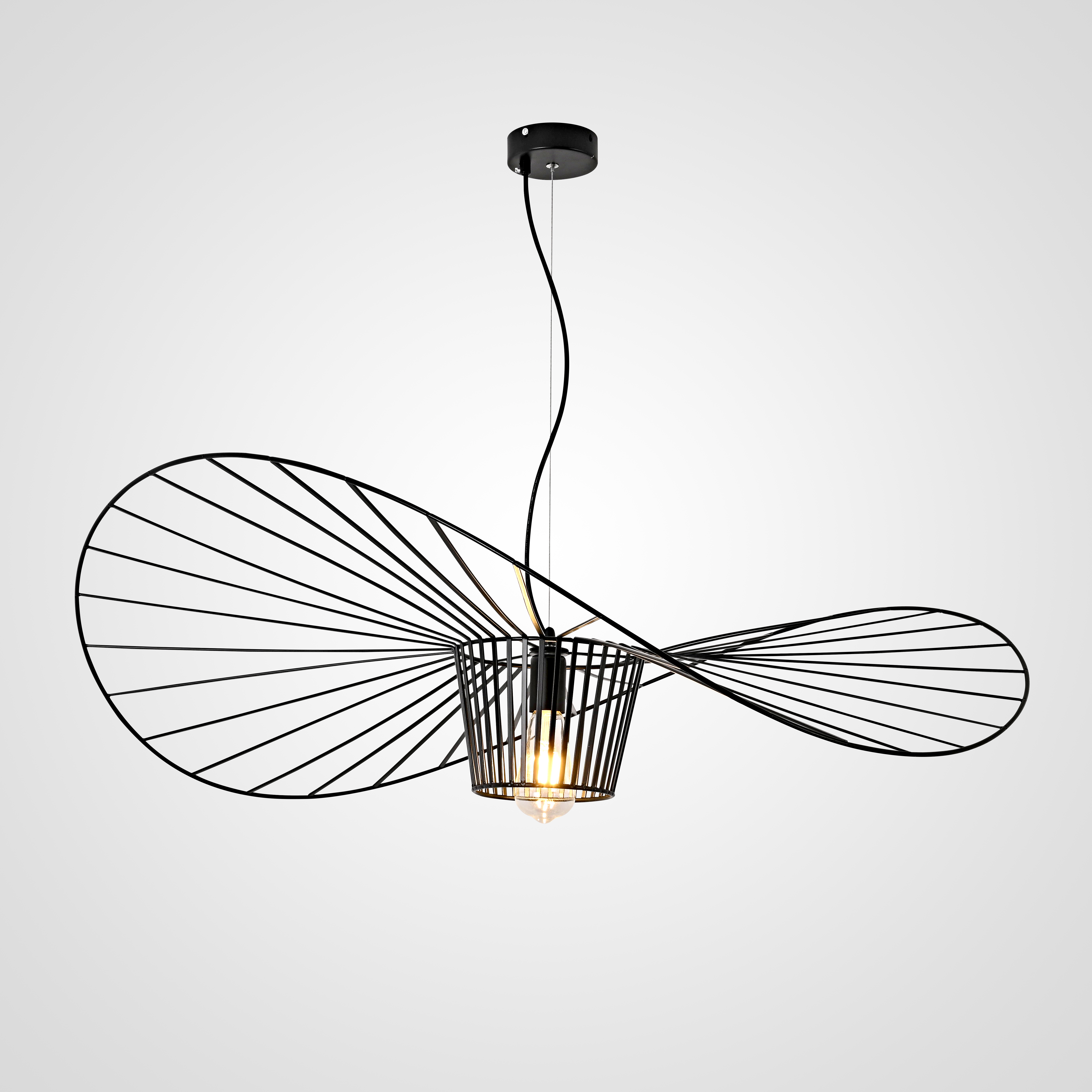 Подвесной светильник HAT D100 Black 30*100*100 см, 1*E27*60W, ImperiumLoft ﻿HAT01, Чёрный