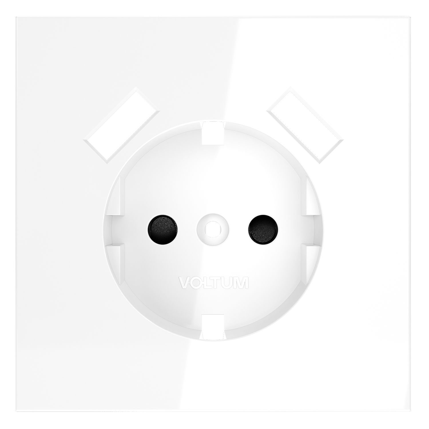 Накладка для розетки с заземлением и защитными шторками, с USB A+A, белый глянцевый Voltum S70 VLS000901, Пластик Soft touch
