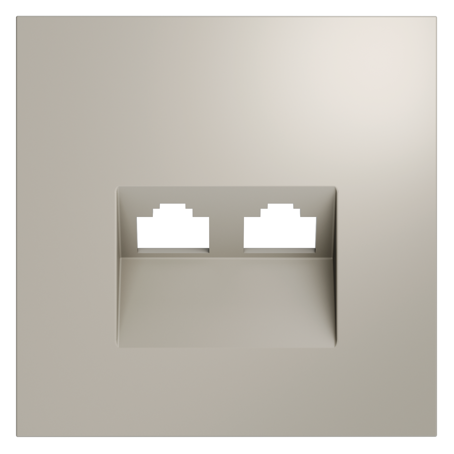 Накладка для розетки компьютерной двойной RJ45+RJ45 кат.6, кашемир Voltum S70 VLS001403, Пластик Soft touch