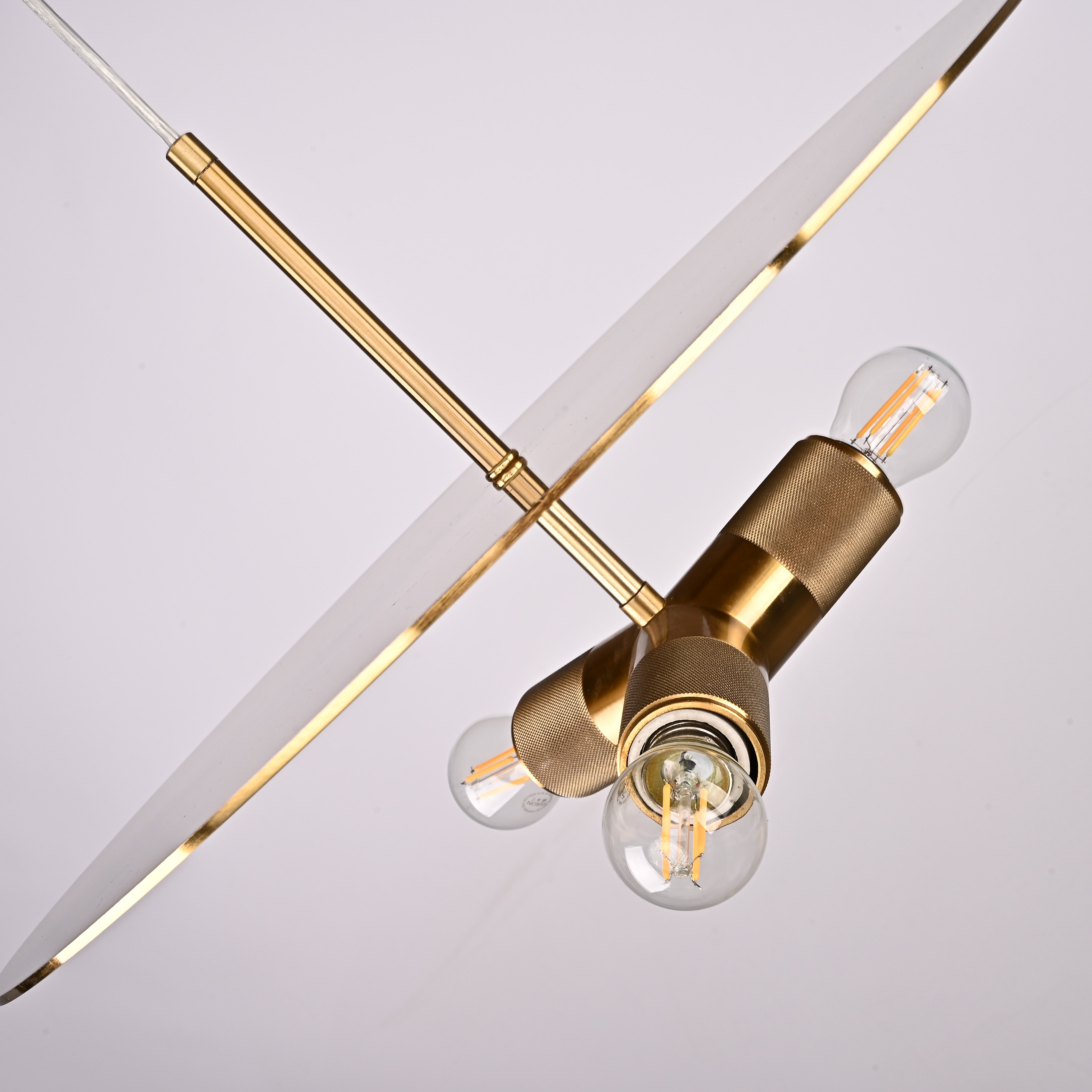 Люстра RH Utilitaire Disk Triple Pendant Brass 46*46*21 см, 3*E27*60W, ImperiumLoft 40.2339, Латунь