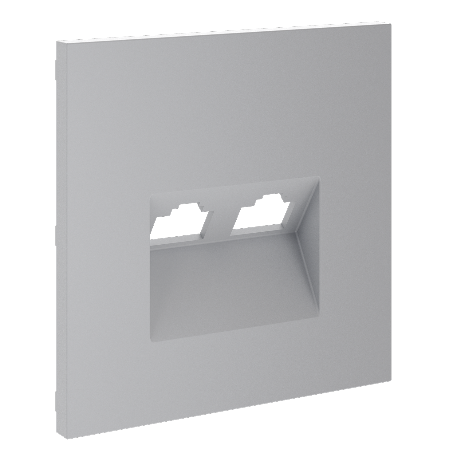 Накладка для розетки компьютерной двойной RJ45+RJ45 кат.6, S70, серый Voltum VLS001416