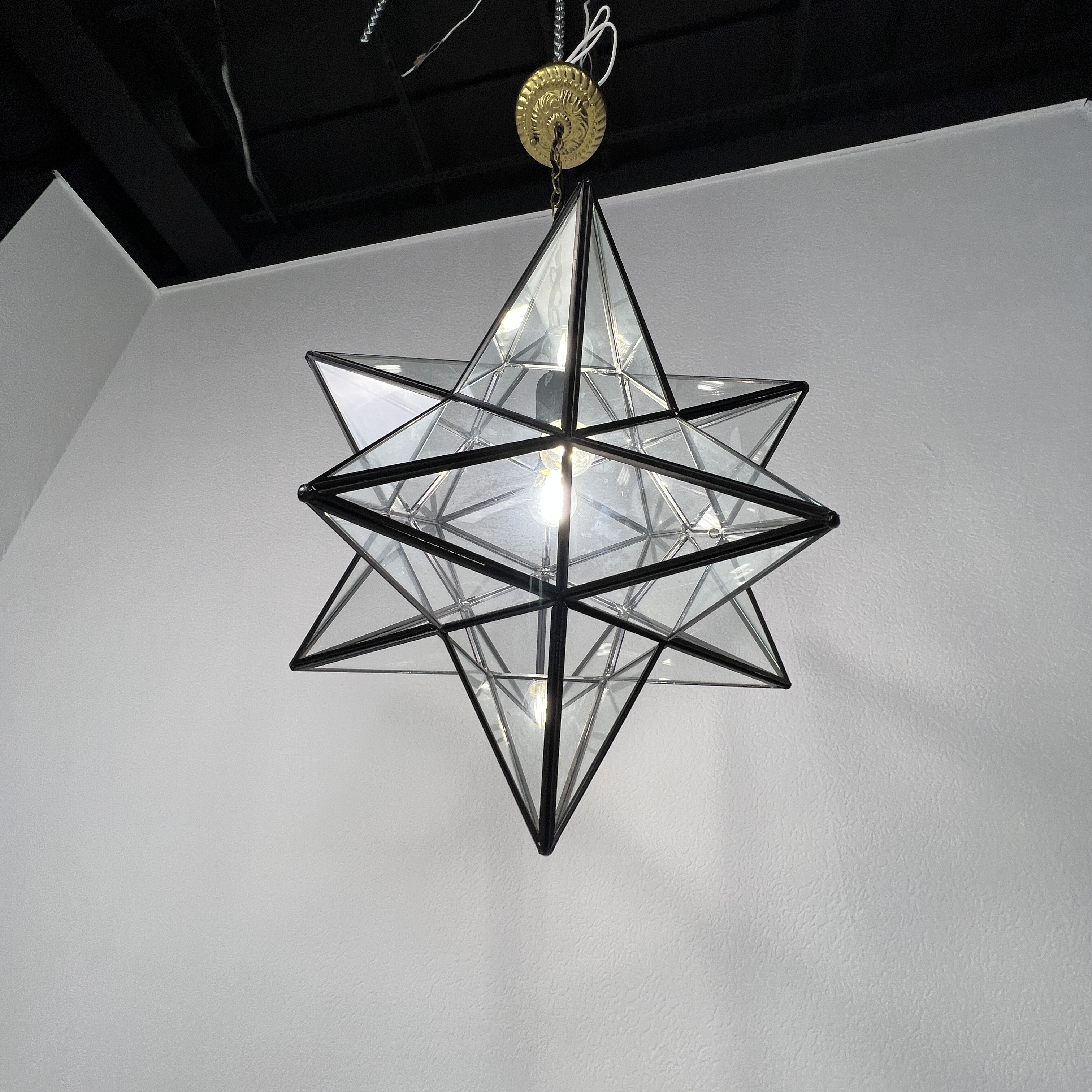 Люстра Black Star Clear Glass 40 см 40*40*42 см, 1*E27*60W, ImperiumLoft 101314-26, Чёрный