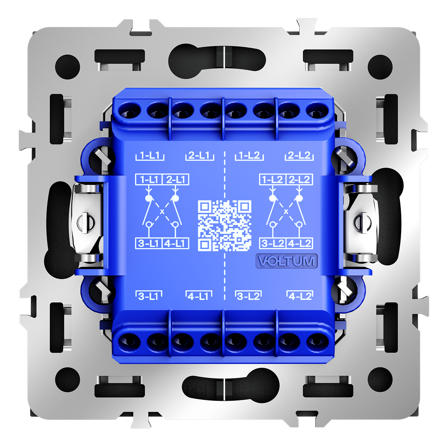 Перекрестный переключатель встраиваемый двухклавишный 10А, графит Voltum S70 VLS020507, Пластик Soft touch
