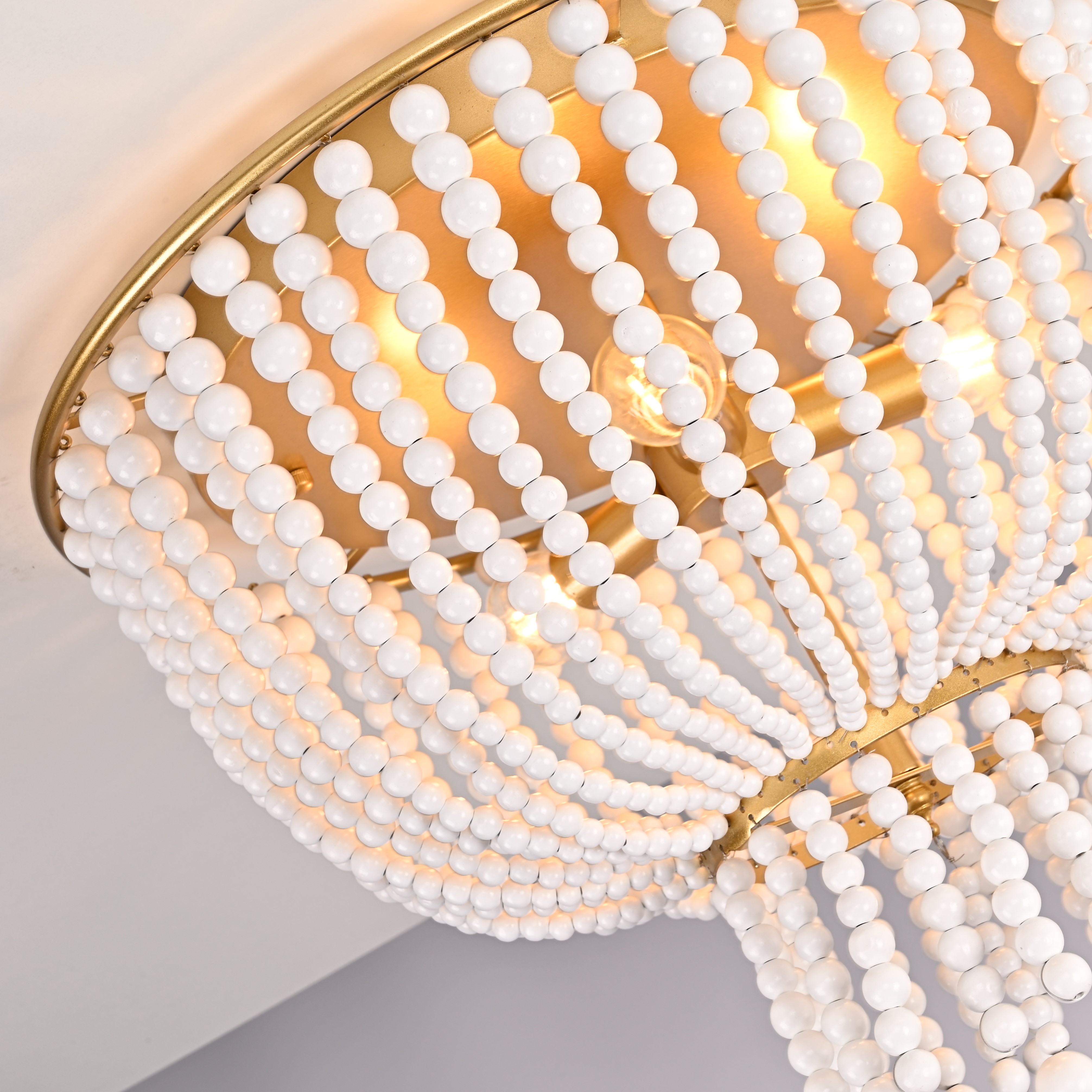 Потолочная люстра JACQUELINE CLEAR FLUSH-MOUNT brass 52*14*14 см, 3*E14*40W, ImperiumLoft 40.1899, Латунь