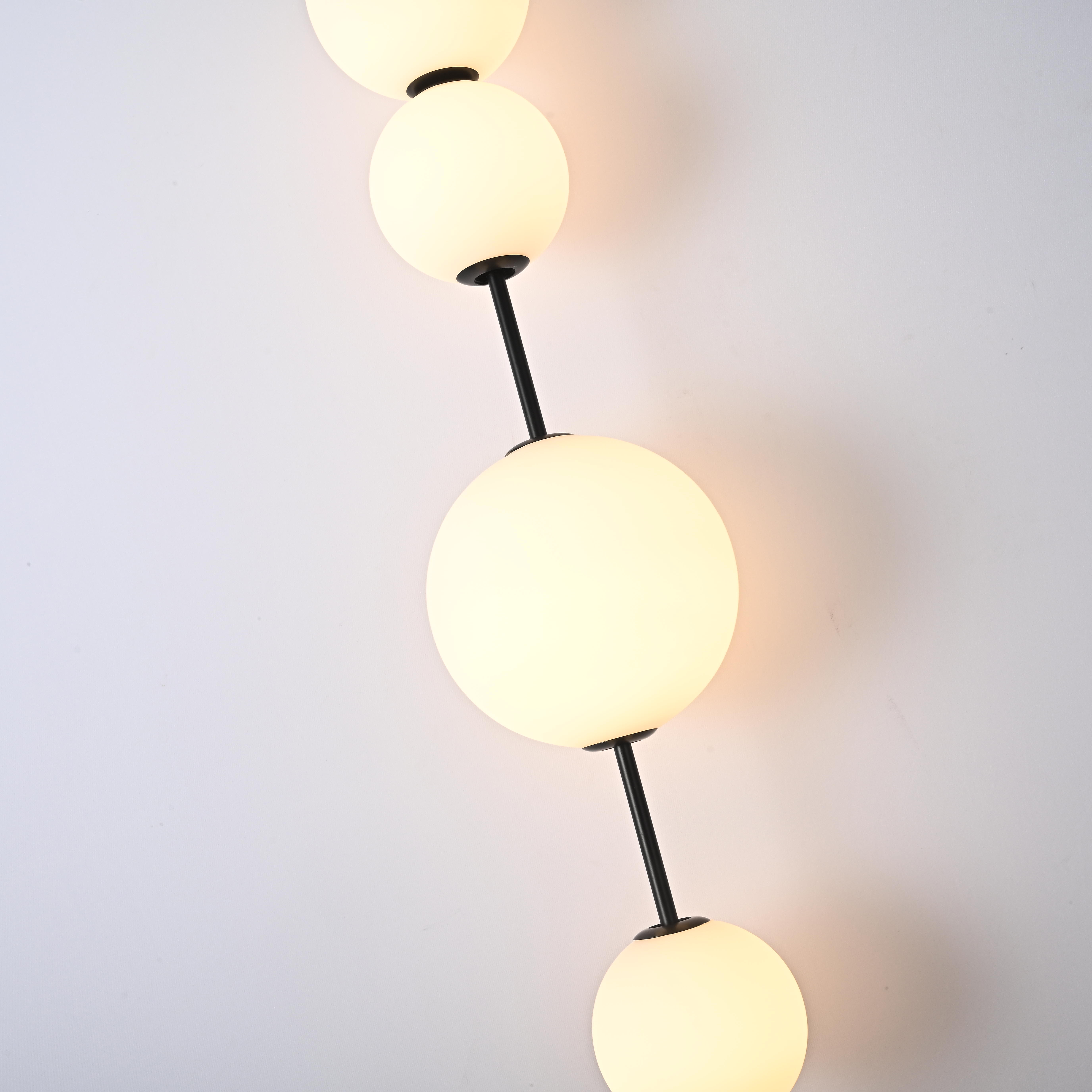 Подвесной светильник White beads Pendant C 20*20*103 см, 4*LED*6W, 3000K, ImperiumLoft 40.2133-0, Чёрный
