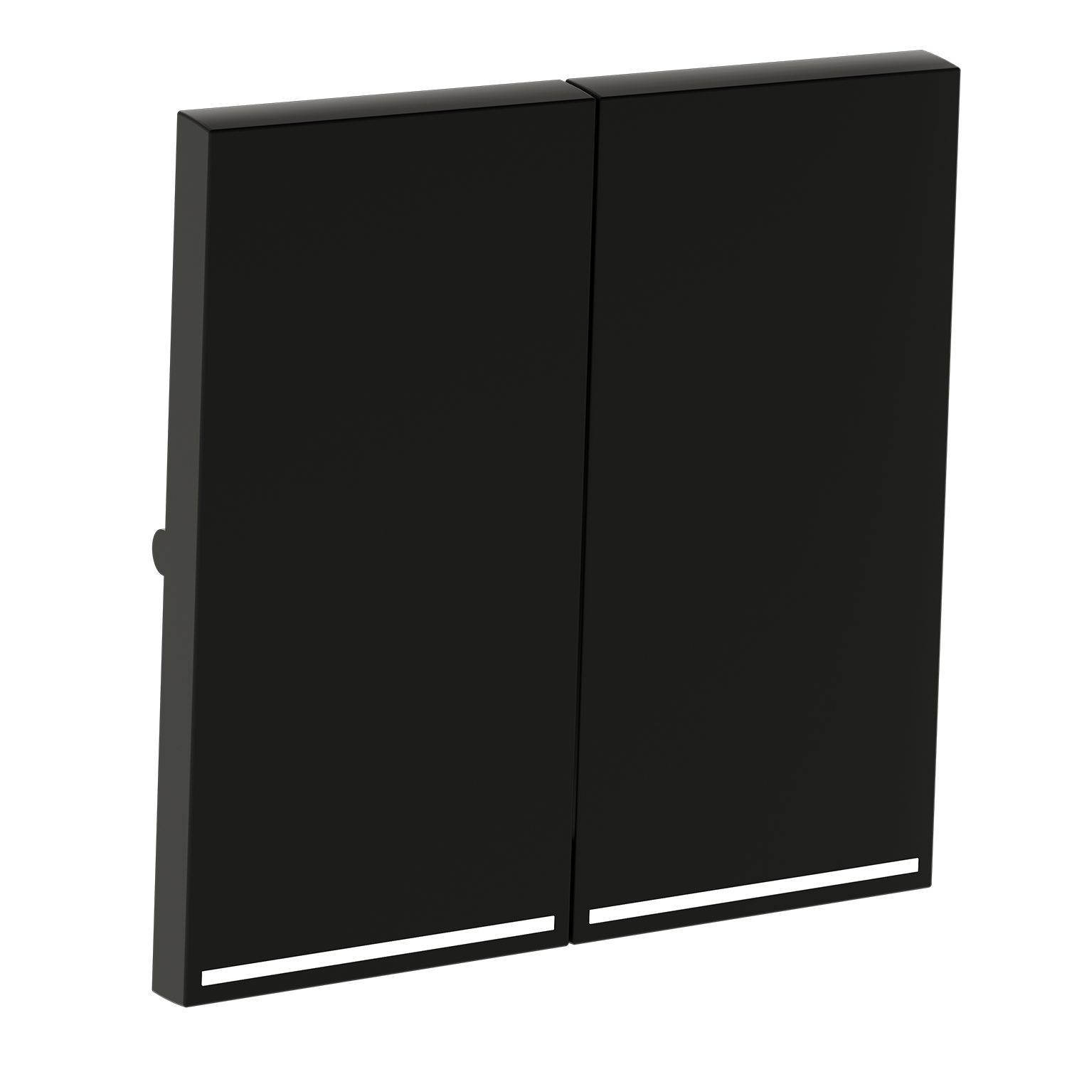 Клавиши для выключателя/переключателя двухклавишного с подсветкой, черный матовый Voltum S70 VLS000408, Пластик Soft touch