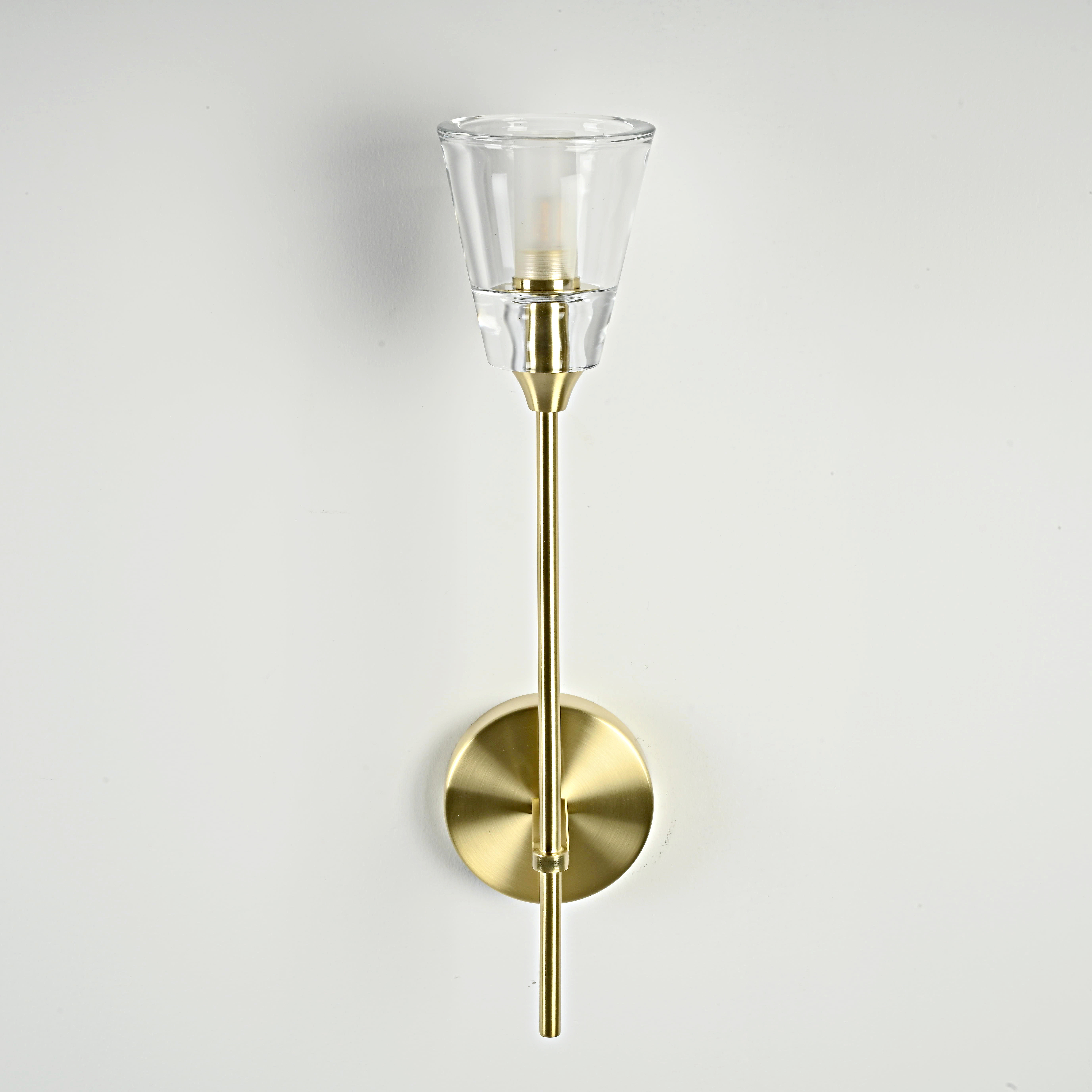 Бра TORCHE DE VERRE wall lamp 10*10*51 см, 1*G9*40W, ImperiumLoft 44.394, Латунь