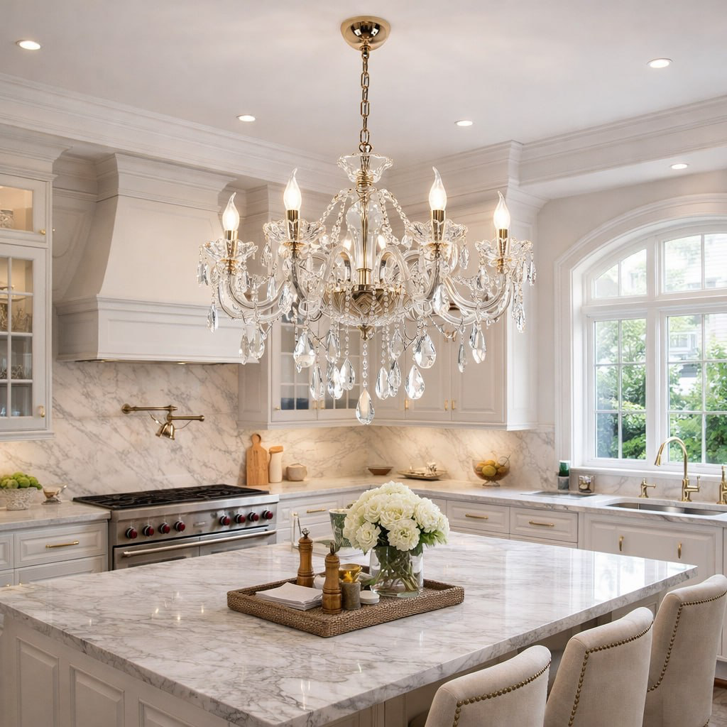 Люстра 77 см, 8*Е14*40W, Modelux  ML.7163.8P, Золото