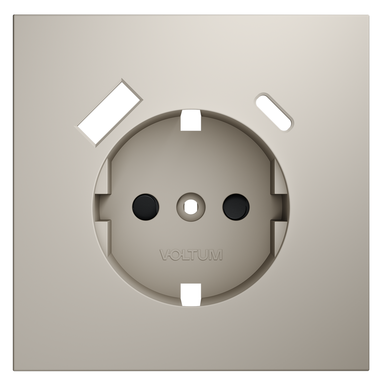 Накладка для розетки с заземлением и защитными шторками, с USB A+C, кашемир Voltum S70 VLS001003, Пластик Soft touch
