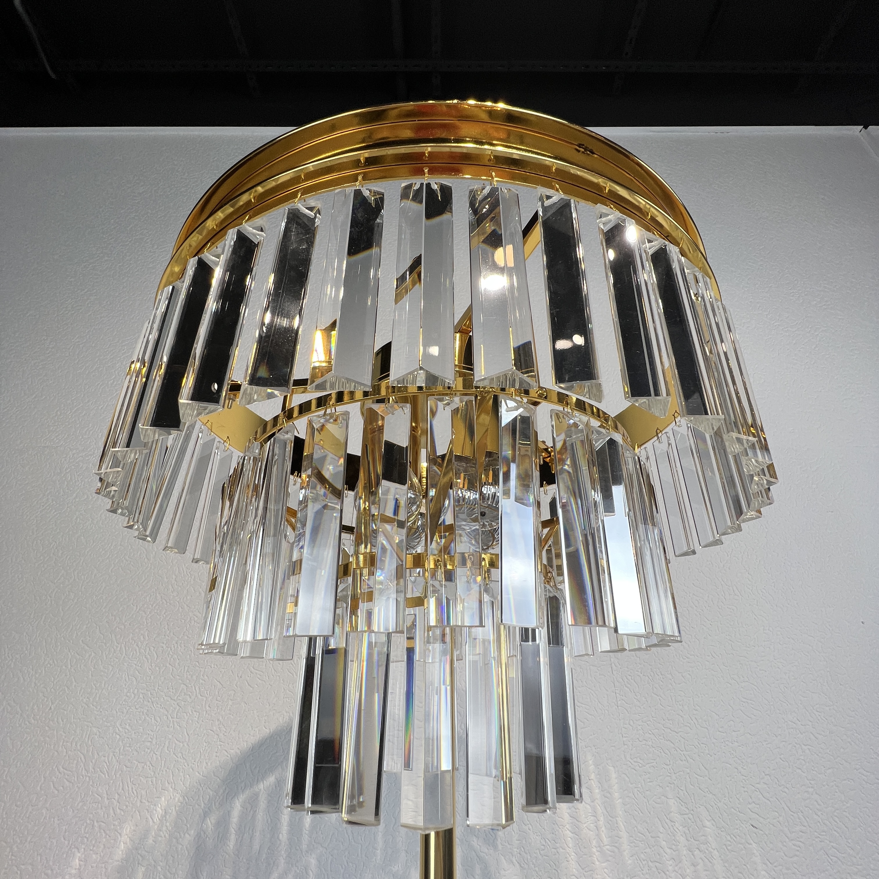 Торшер RH 1920S Odeon Clear Glass Floor Lamp GOLD 50*50*50 см, 4*E14*40W, ImperiumLoft 241415-22, Золотистый, Чёрный