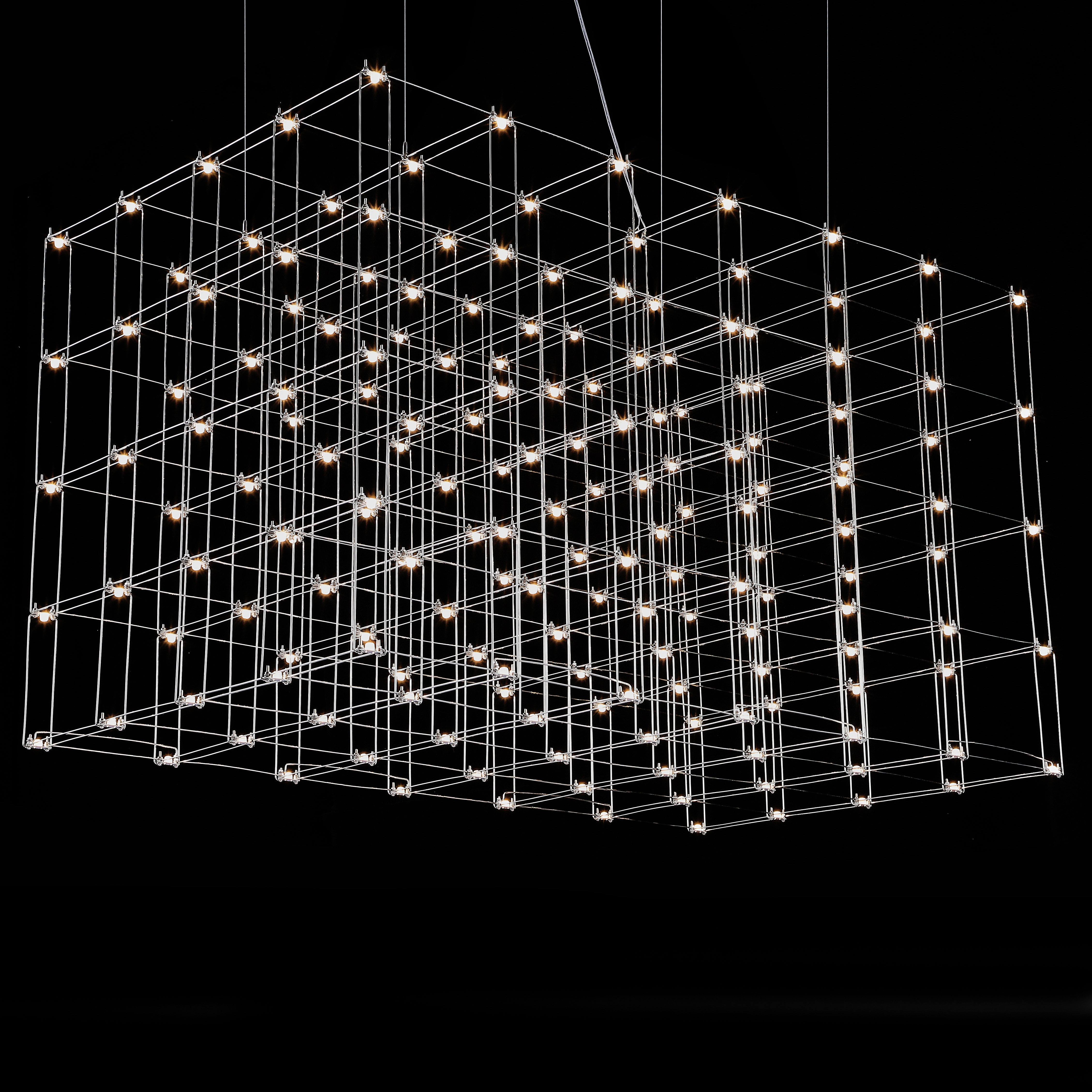 Подвесная люстра Quasar Cosmos Square LED pendant light 80/80/140 140*80*80 см, 175*LED*1W, ImperiumLoft 40.2440, Серебристый