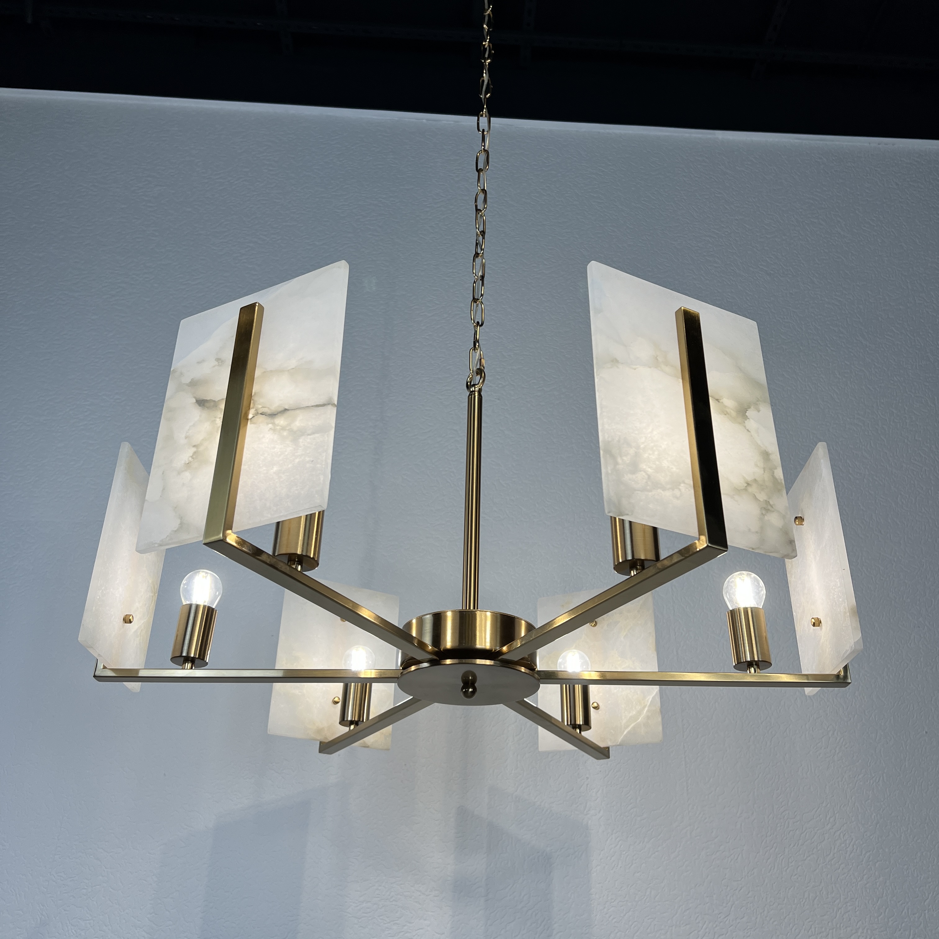 Люстра Marble square Chandelier 78*78*46 см, 6*E27*60W, ImperiumLoft 40.1233, Латунь