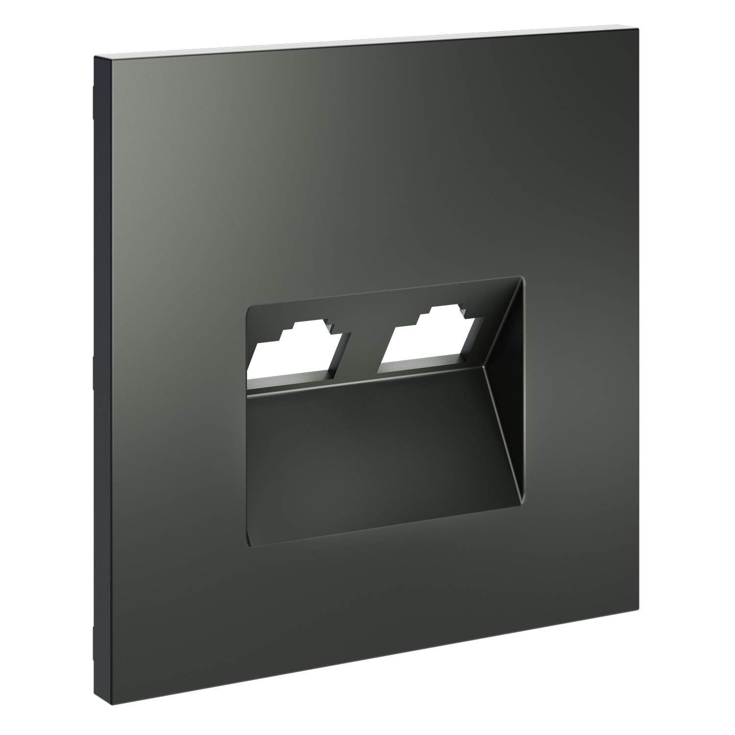 Накладка для розетки компьютерной двойной RJ45+RJ45 кат.6, титан Voltum S70 VLS001406, Пластик Soft touch