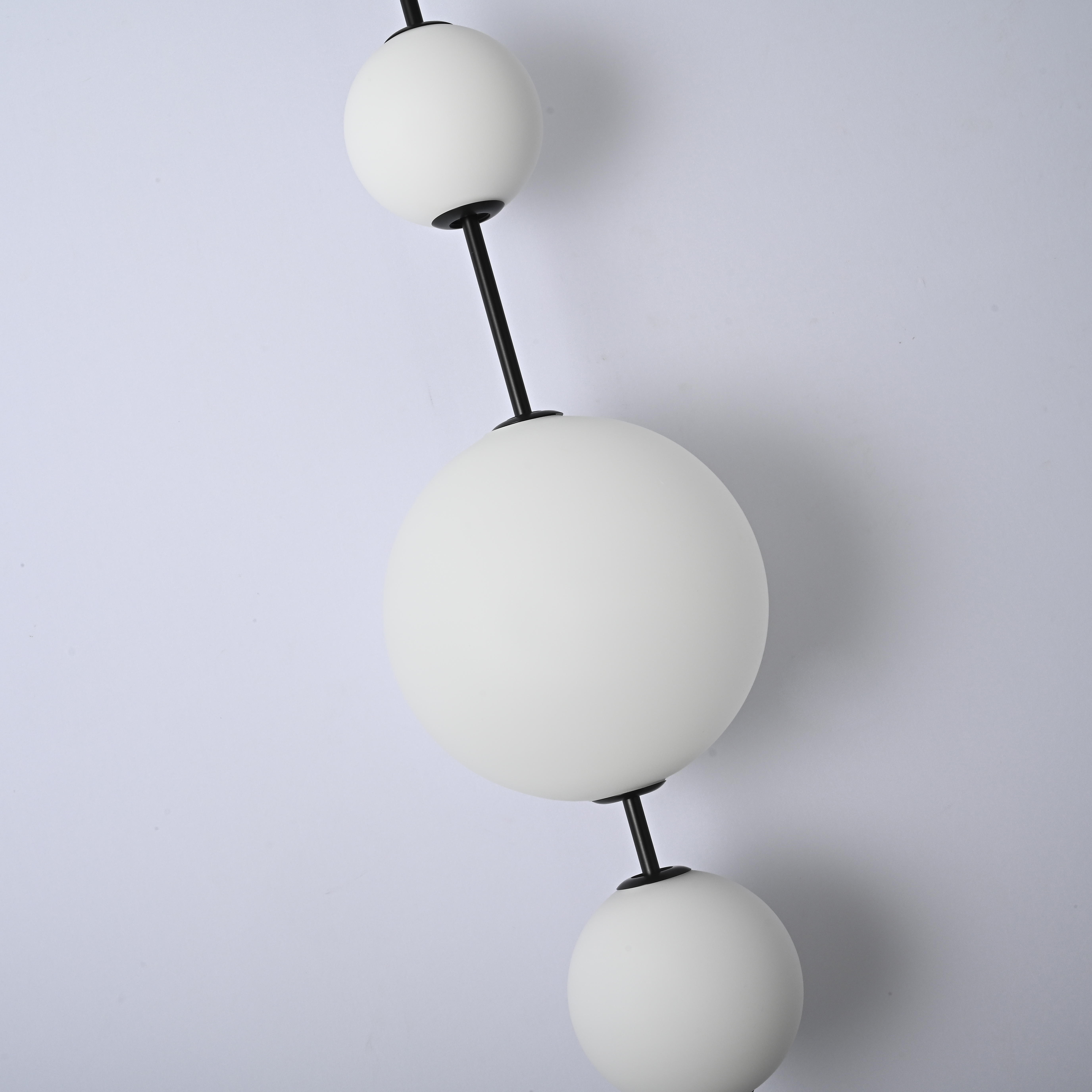 Подвесной светильник White beads Pendant 25*25*85 см, 3*LED*7W, 3000K, ImperiumLoft 40.2133-0, Чёрный
