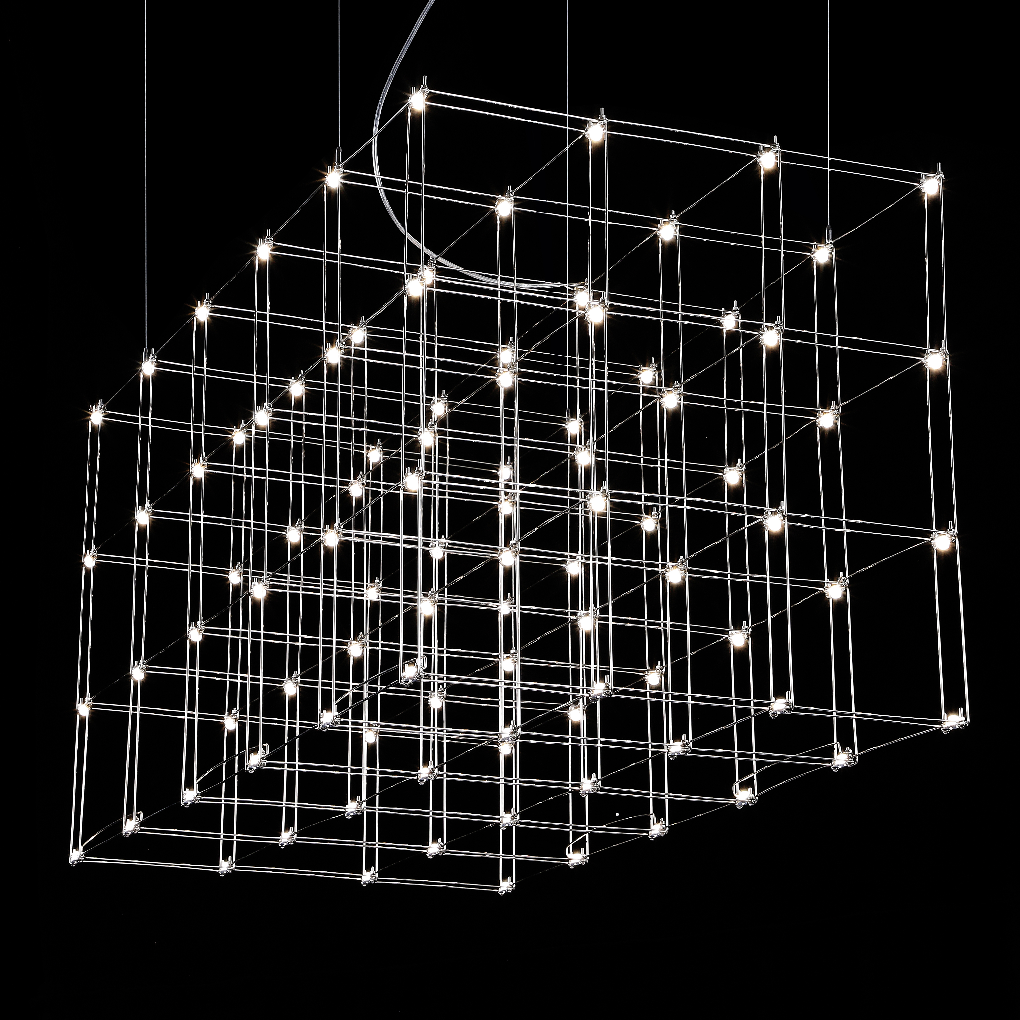 Подвесная люстра Quasar Cosmos Square LED pendant light 120/60/60 120*60*60 см, 96*LED*1W, ImperiumLoft 40.2440, Серебристый