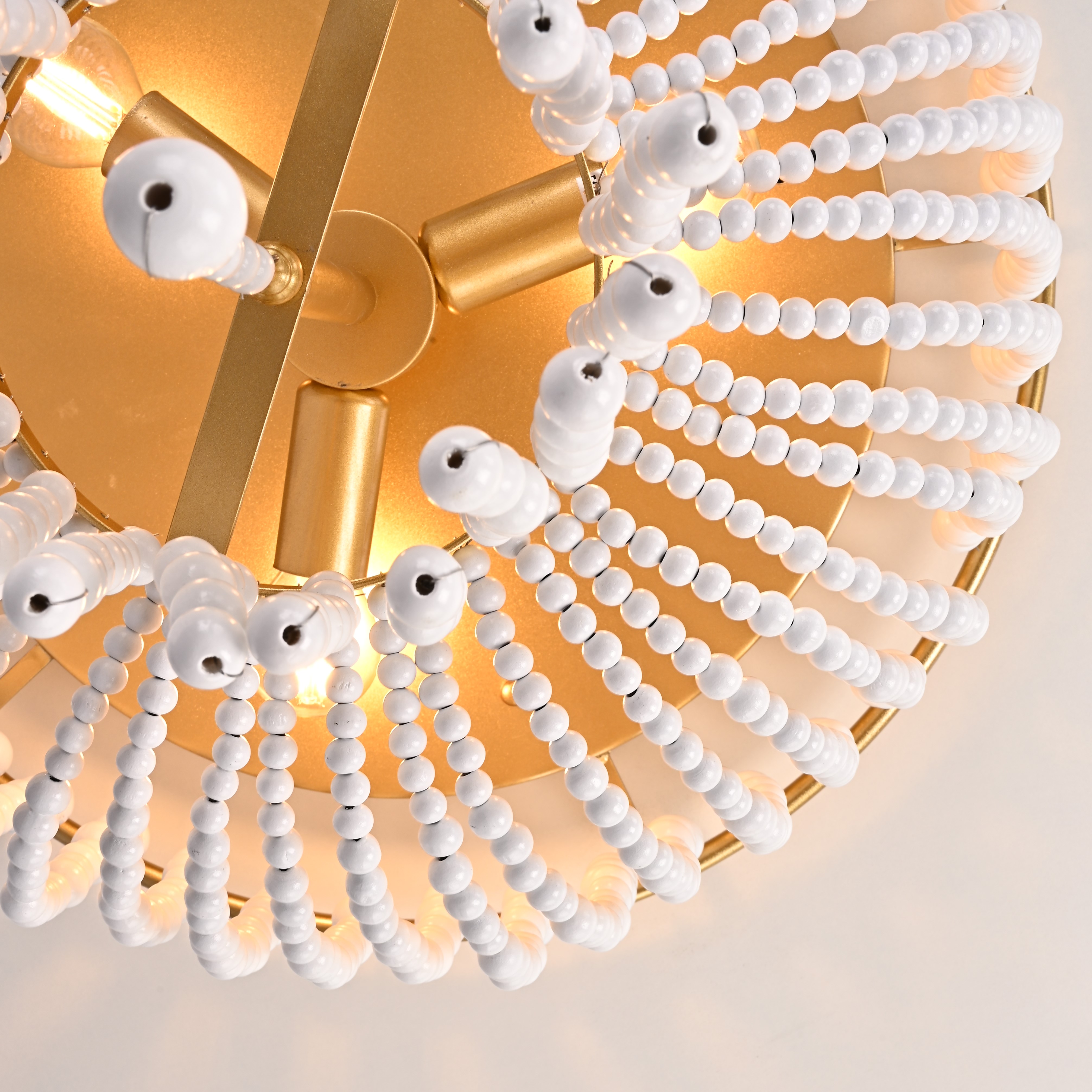 Потолочная люстра JACQUELINE CLEAR FLUSH-MOUNT brass 52*14*14 см, 3*E14*40W, ImperiumLoft 40.1899, Латунь