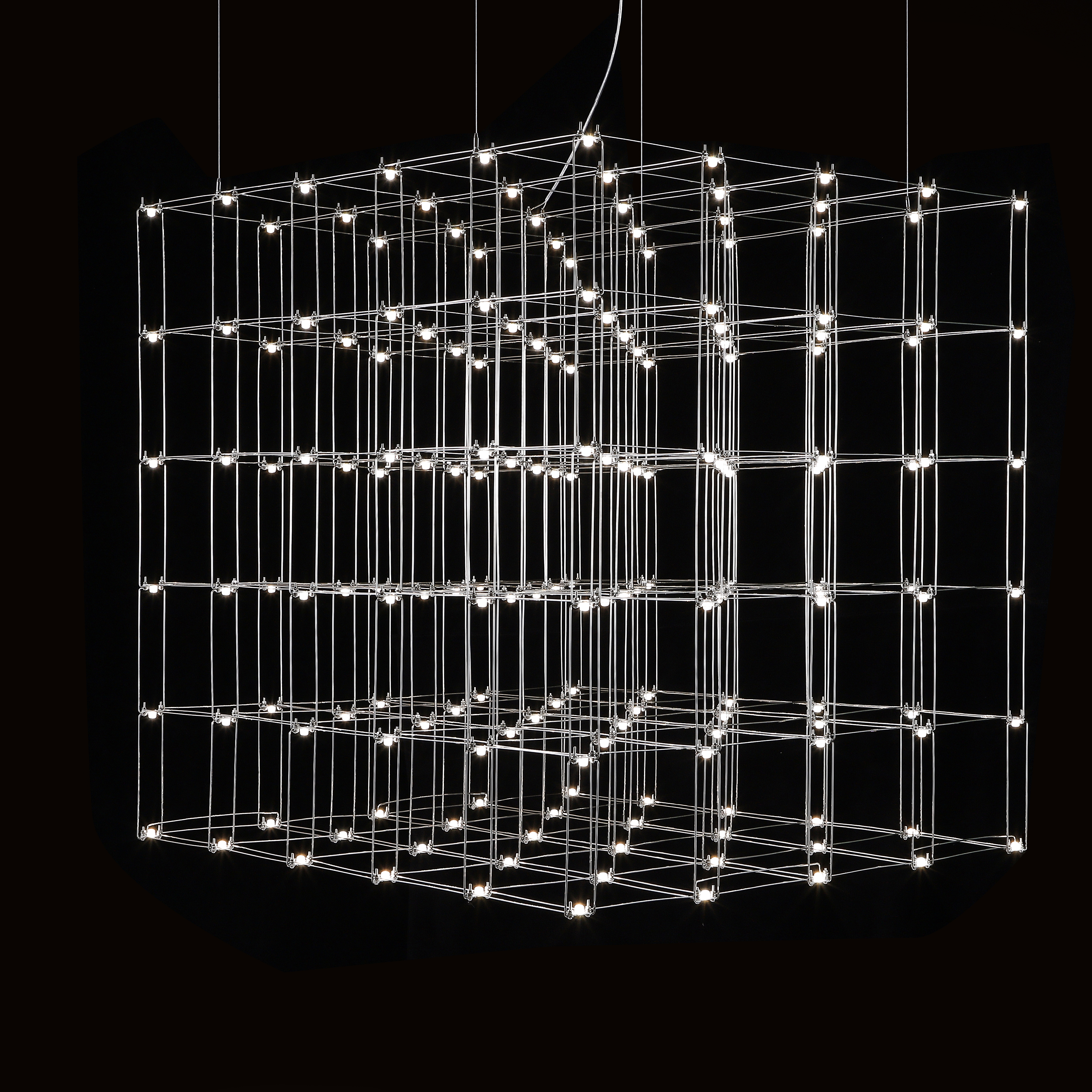 Подвесная люстра Quasar Cosmos Square LED pendant light 100/100/100 100*100*100 см, 180*LED*1W, ImperiumLoft 40.2440, Серебристый