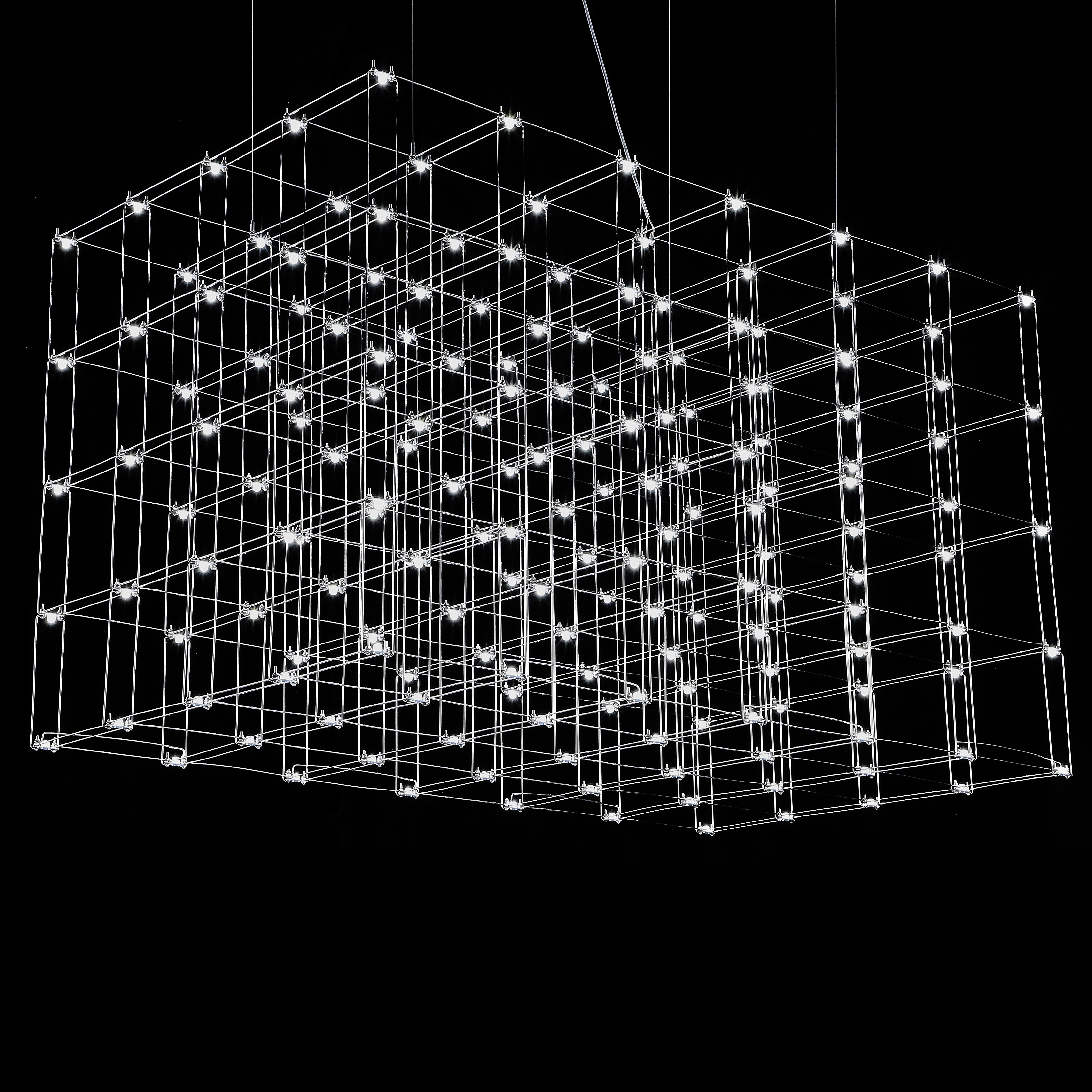 Подвесная люстра Quasar Cosmos Square LED pendant light 80/80/140 140*80*80 см, 175*LED*1W, ImperiumLoft 40.2440, Серебристый