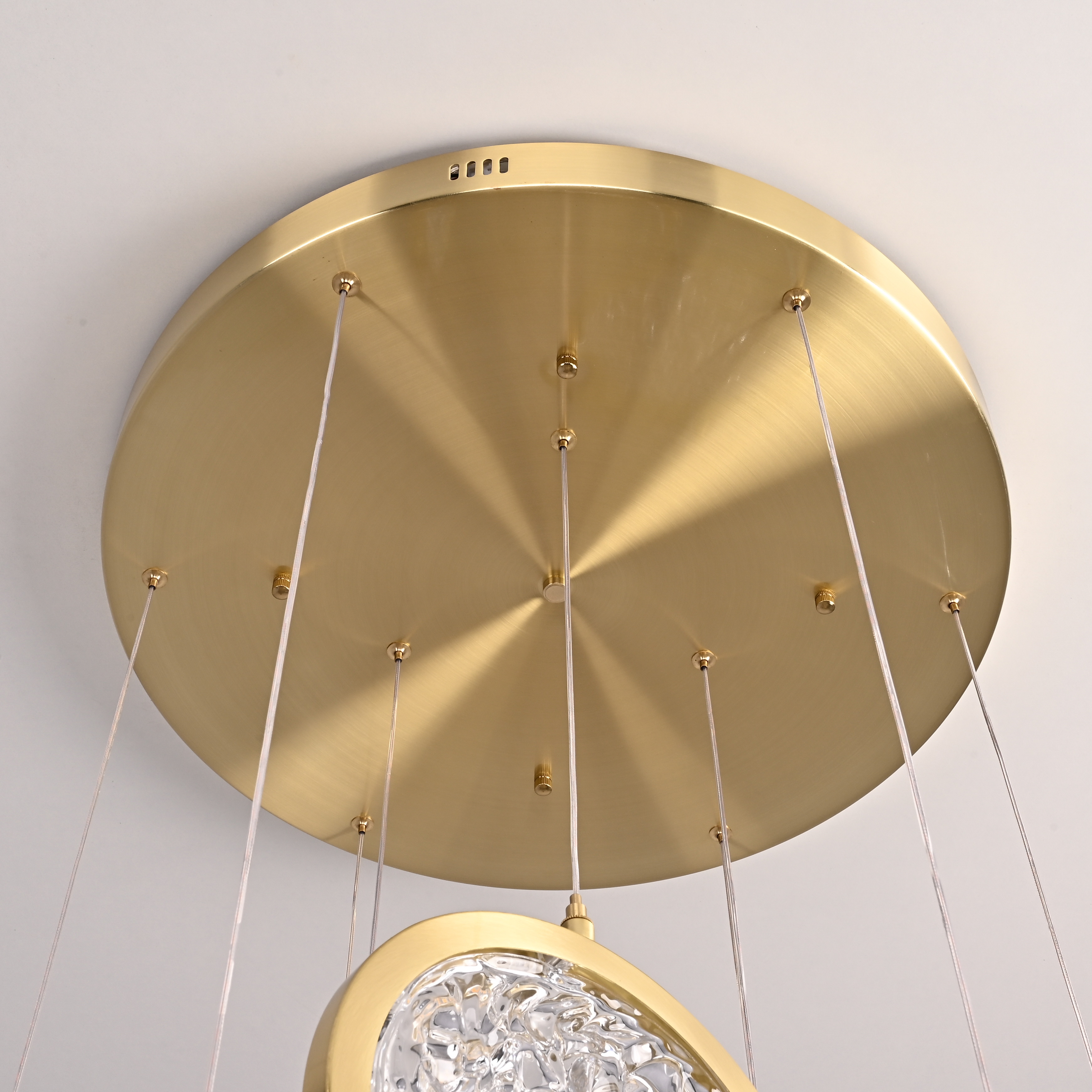 Дизайнерская подвесная люстра ЛУНА lighting collection D50 76*15*15 см, 9*LED*10W, 3000K, ImperiumLoft CAMEO01, Золотистый