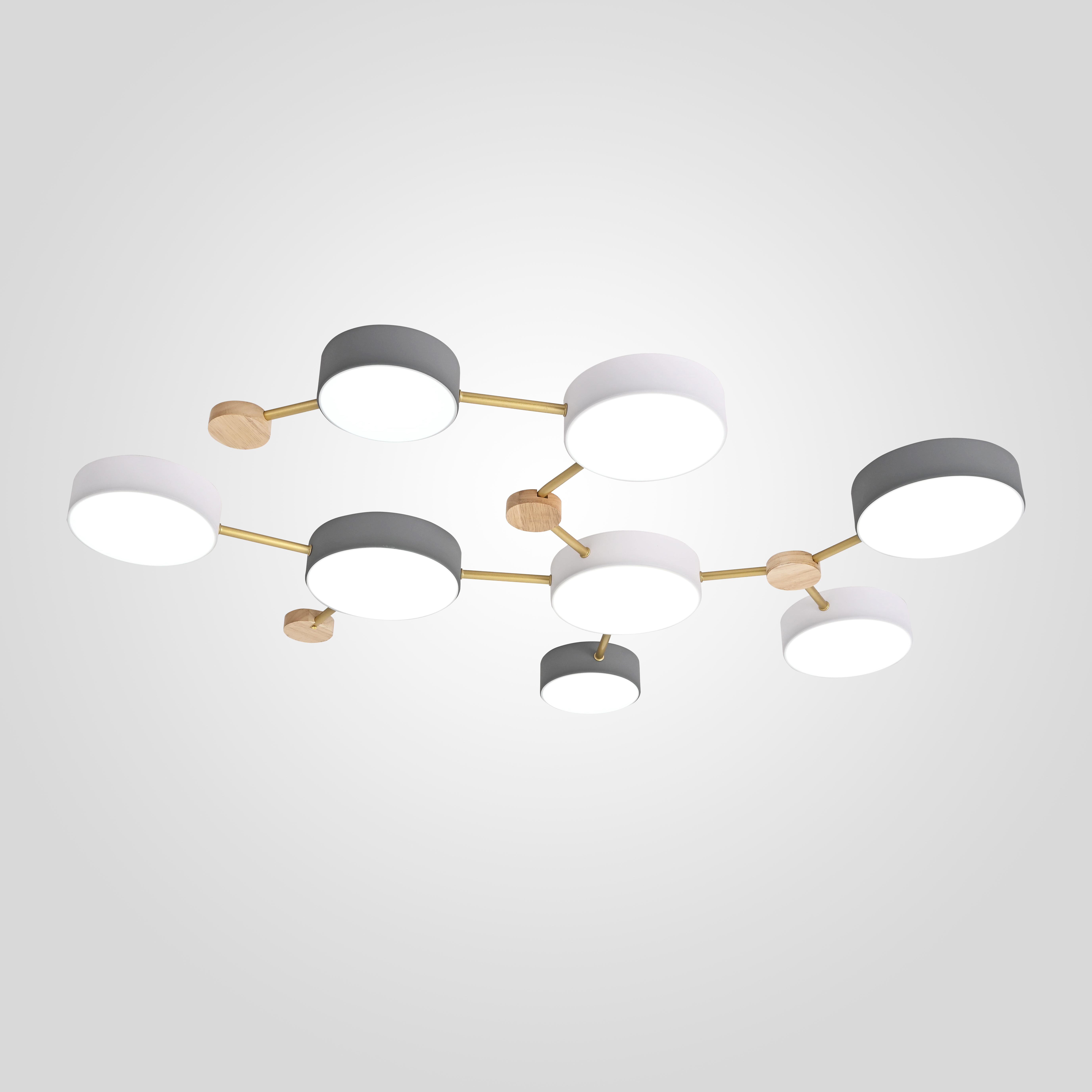 Потолочный светильник SOLEN L8 113*90*5 см, 8*LED*5W, 3000, 4000, 6000K, ImperiumLoft SOLEN01, Серый, Белый, Бежевый