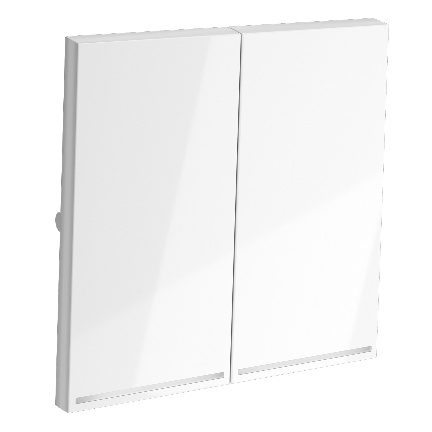 Клавиши для выключателя/переключателя двухклавишного с подсветкой, белый глянцевый Voltum S70 VLS000401, Пластик глянцевая