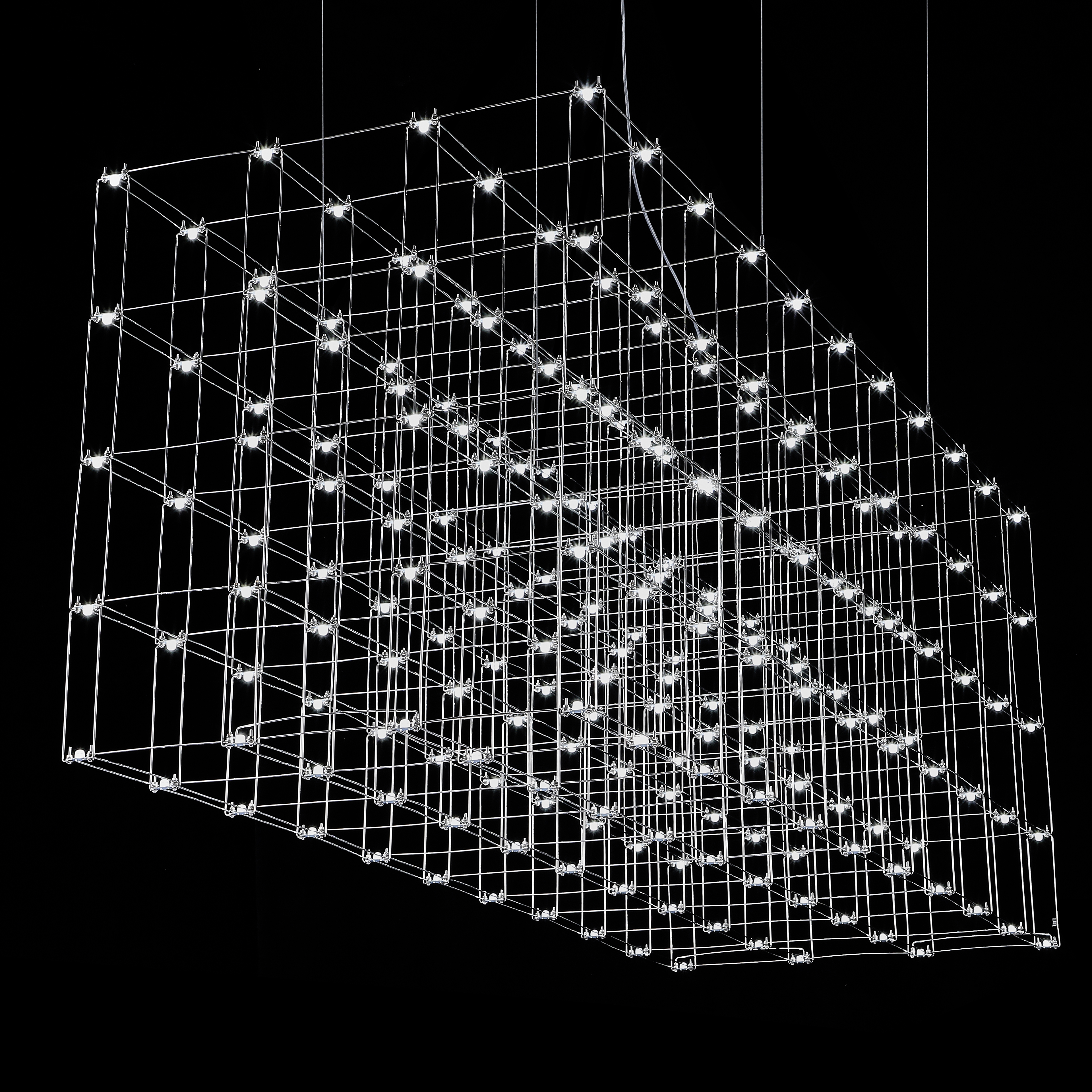 Подвесная люстра Quasar Cosmos Square LED pendant light 80/80/200 200*80*80 см, 220*LED*1W, ImperiumLoft 40.2440, Серебристый